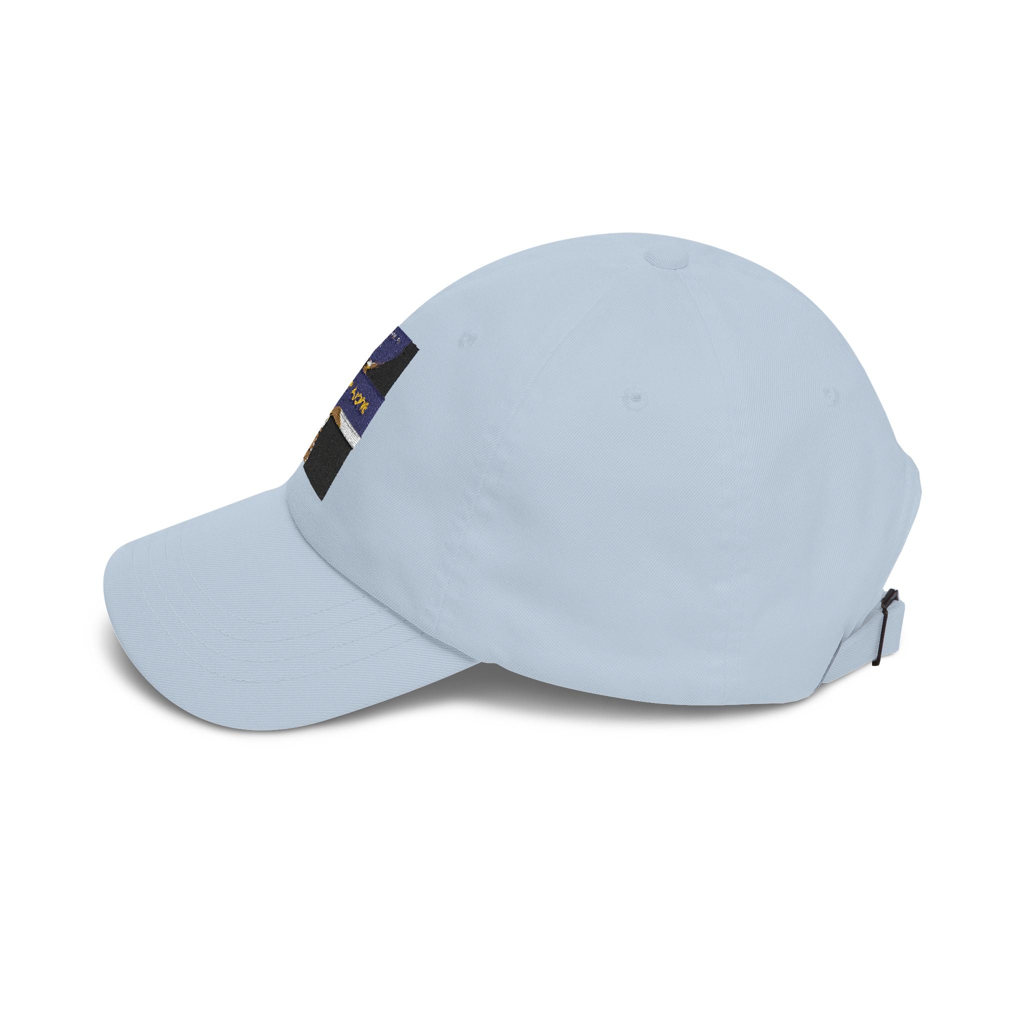 Dad Cap — "Never Alone" Dog & Moon Embroidered Baseball Hat