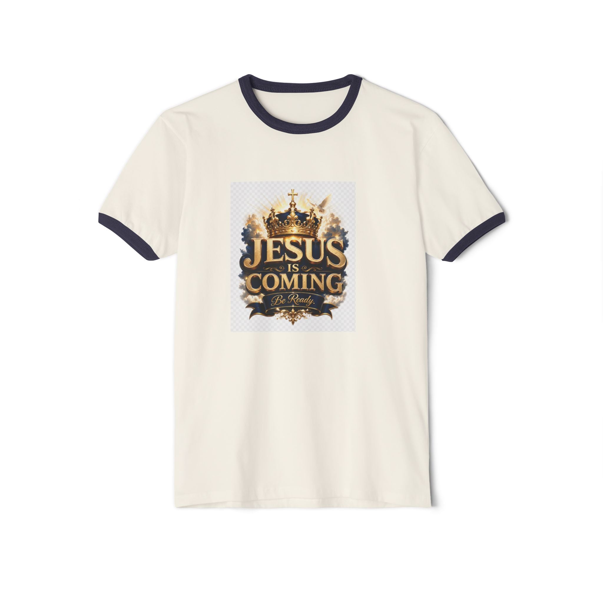 Jesus Is Coming Ringer T-Shirt — Christian Faith Graphic Tee