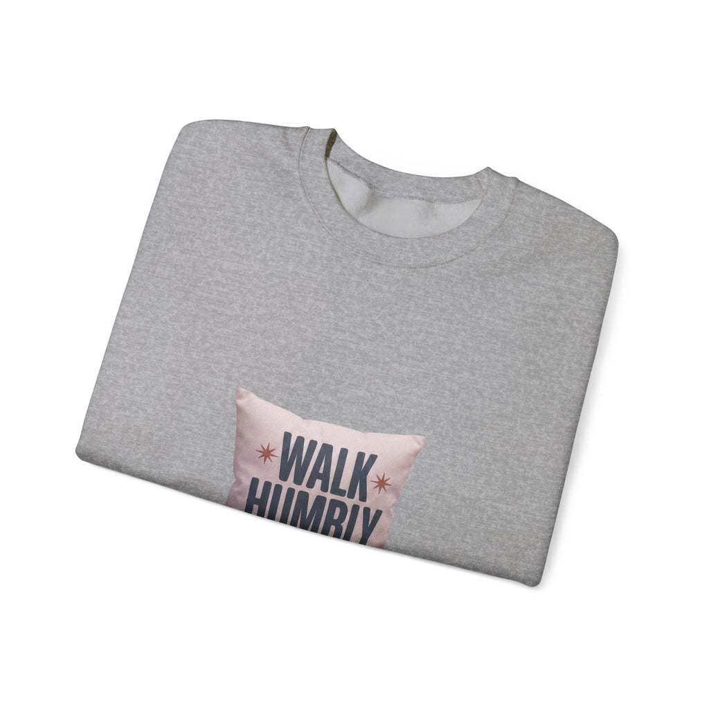 Walk Humbly Crewneck Sweatshirt | Christian Streetwear, Vintage Wash Typography