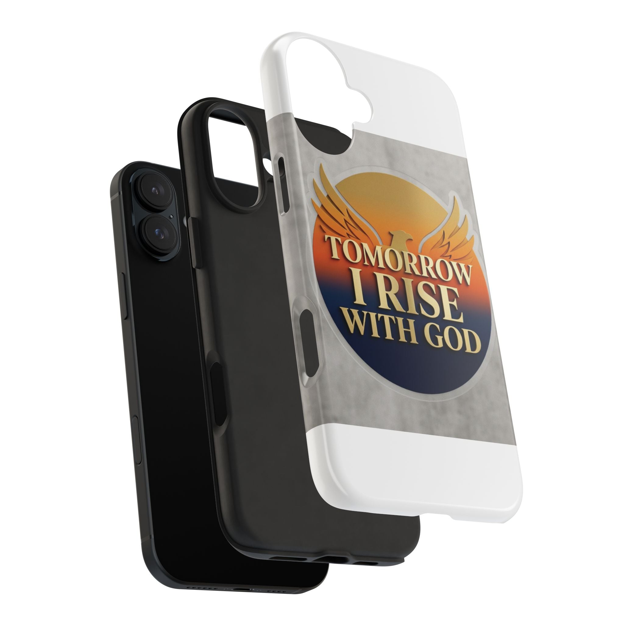 Tough Phone Case — "Tomorrow I Rise With God" Inspirational Christian Phone Cover