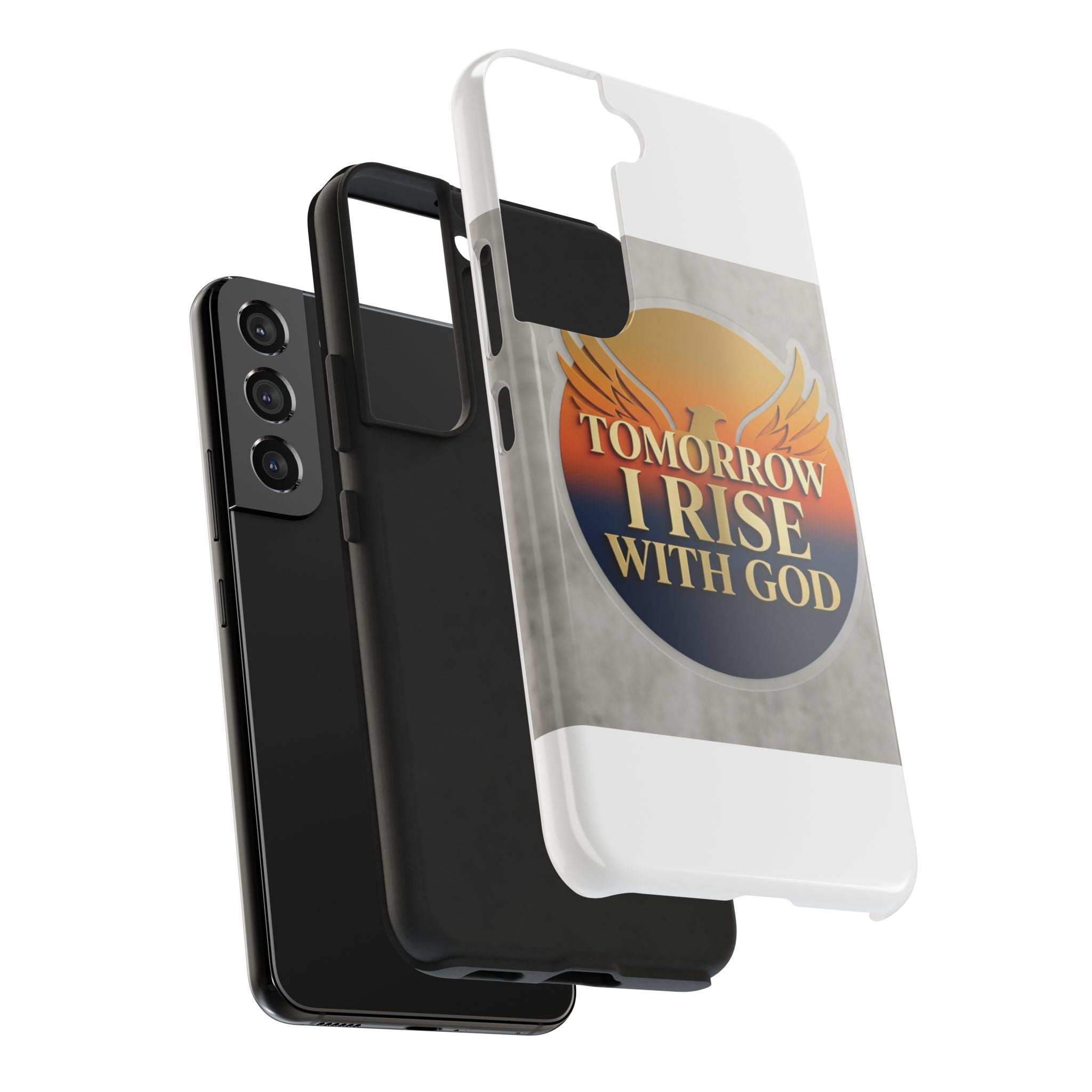 Tough Phone Case — "Tomorrow I Rise With God" Inspirational Christian Phone Cover