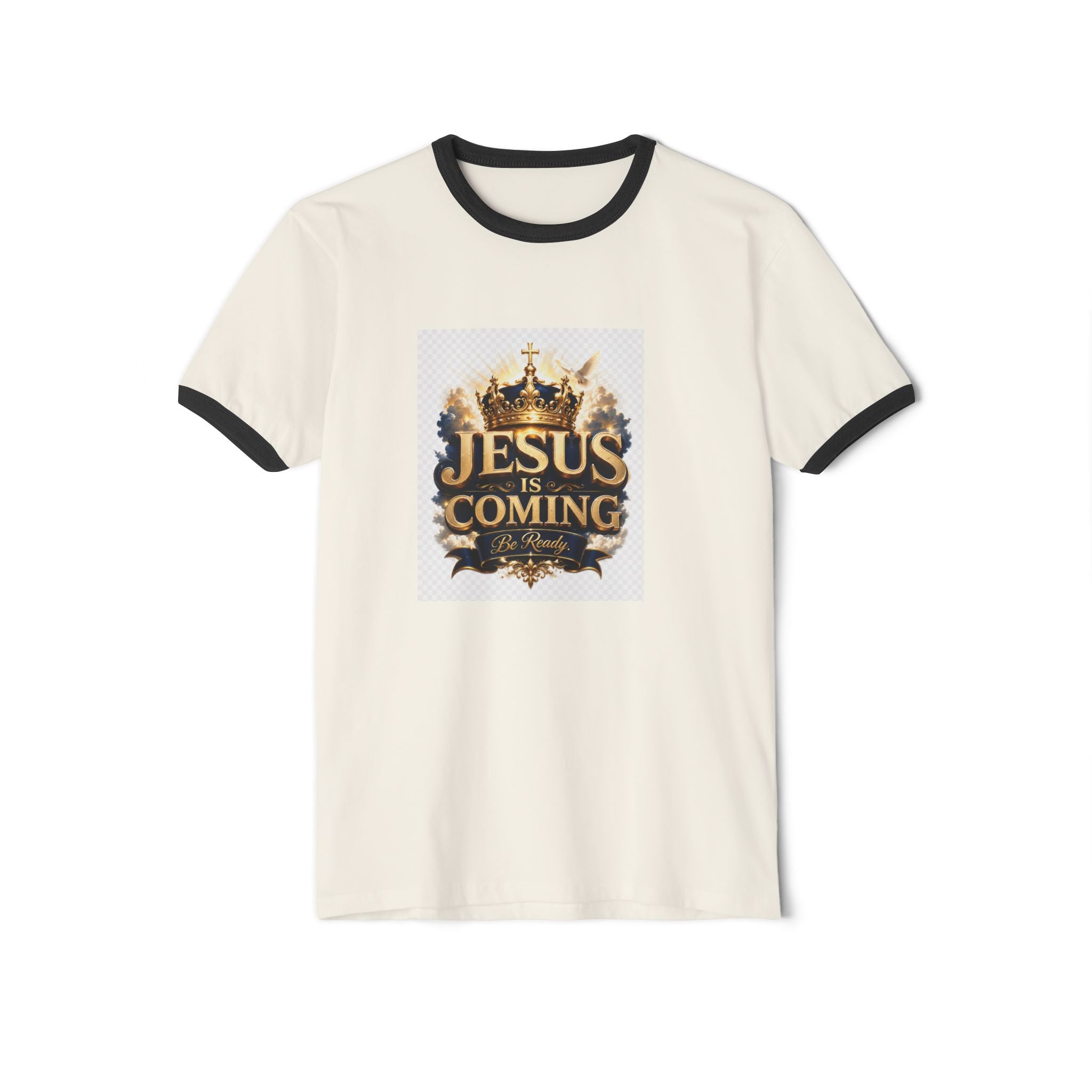 Jesus Is Coming Ringer T-Shirt — Christian Faith Graphic Tee