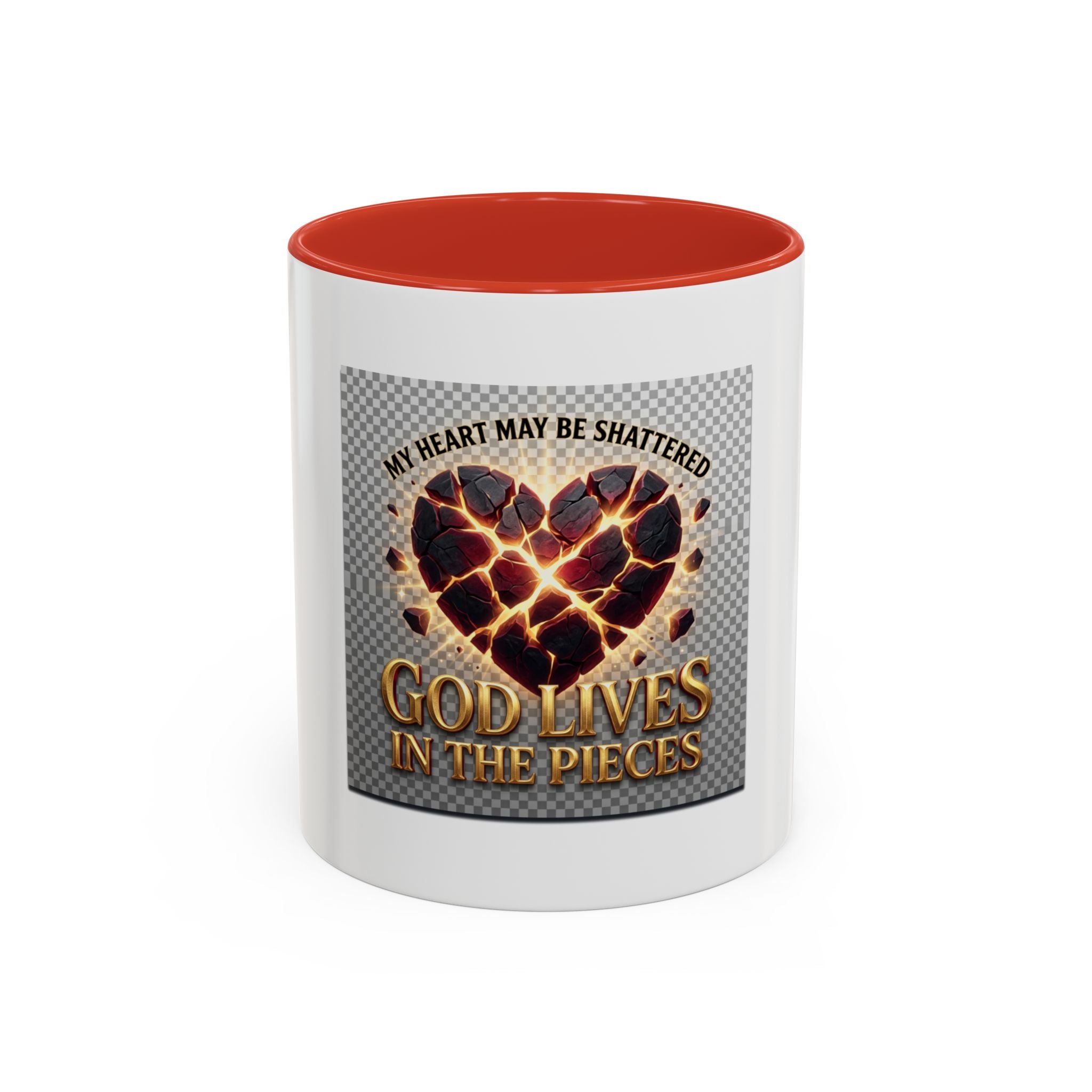 Shattered Heart "God Lives in the Pieces" Mug | Accent Coffee Mug