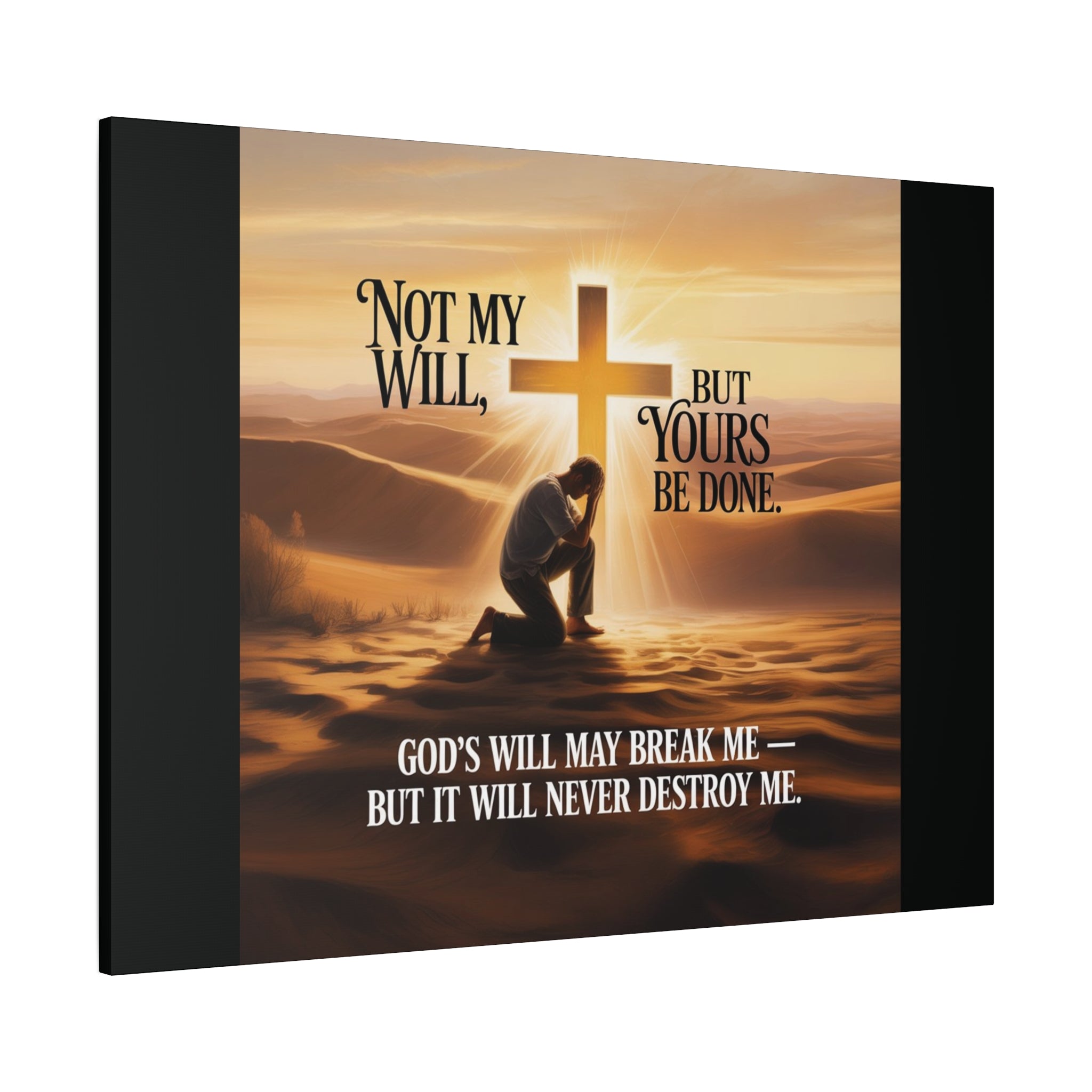 Religious Canvas Wall Art – "Not My Will, But Yours Be Done" Inspirational Christian Print