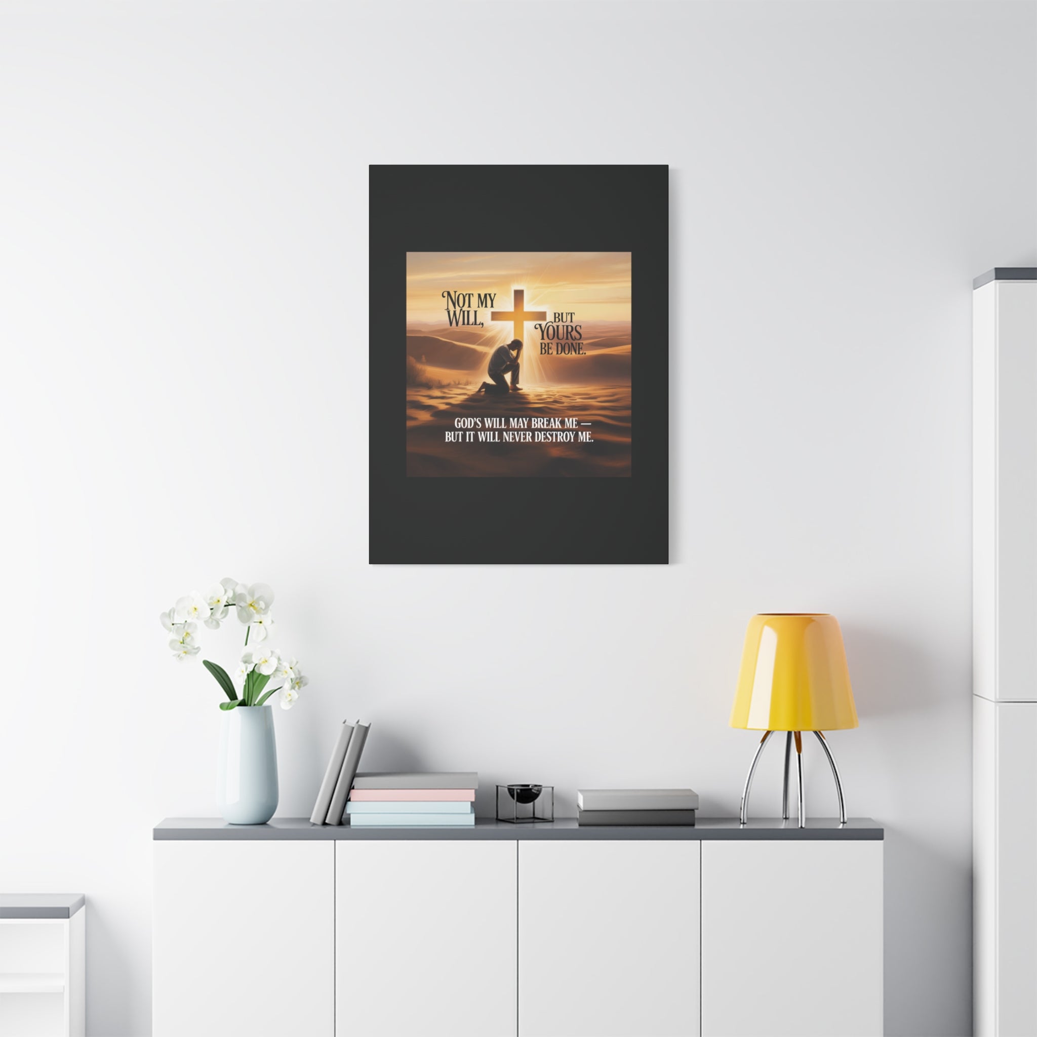 Religious Canvas Wall Art – "Not My Will, But Yours Be Done" Inspirational Christian Print