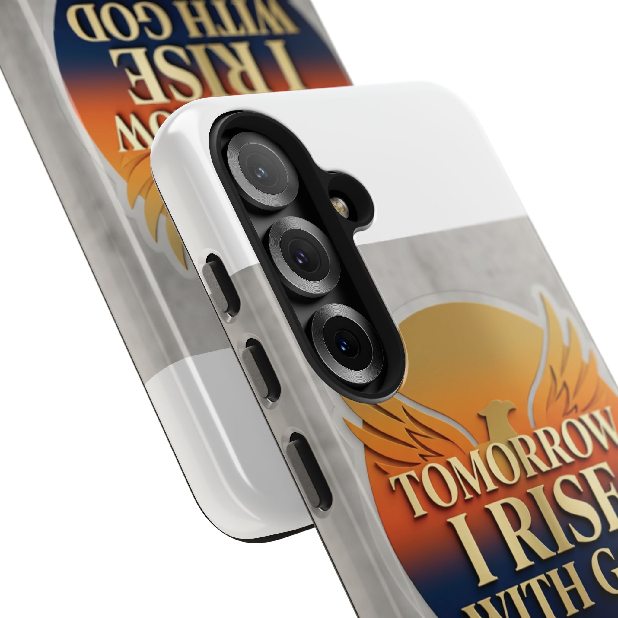 Tough Phone Case — "Tomorrow I Rise With God" Inspirational Christian Phone Cover