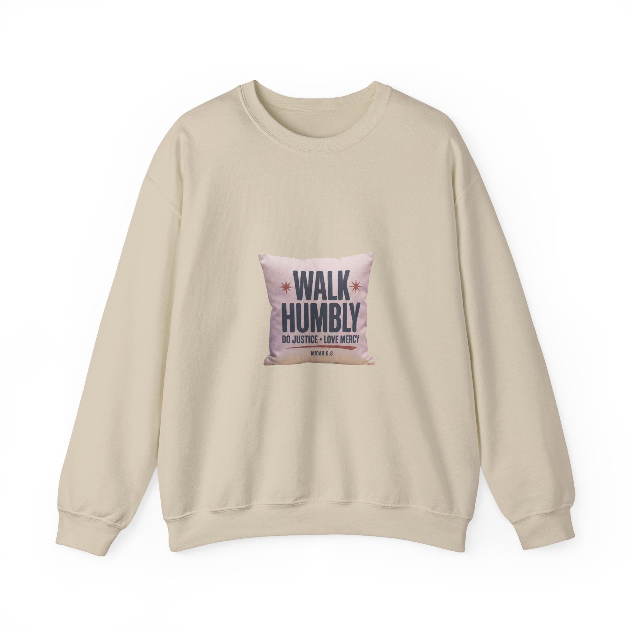 Walk Humbly Crewneck Sweatshirt | Christian Streetwear, Vintage Wash Typography