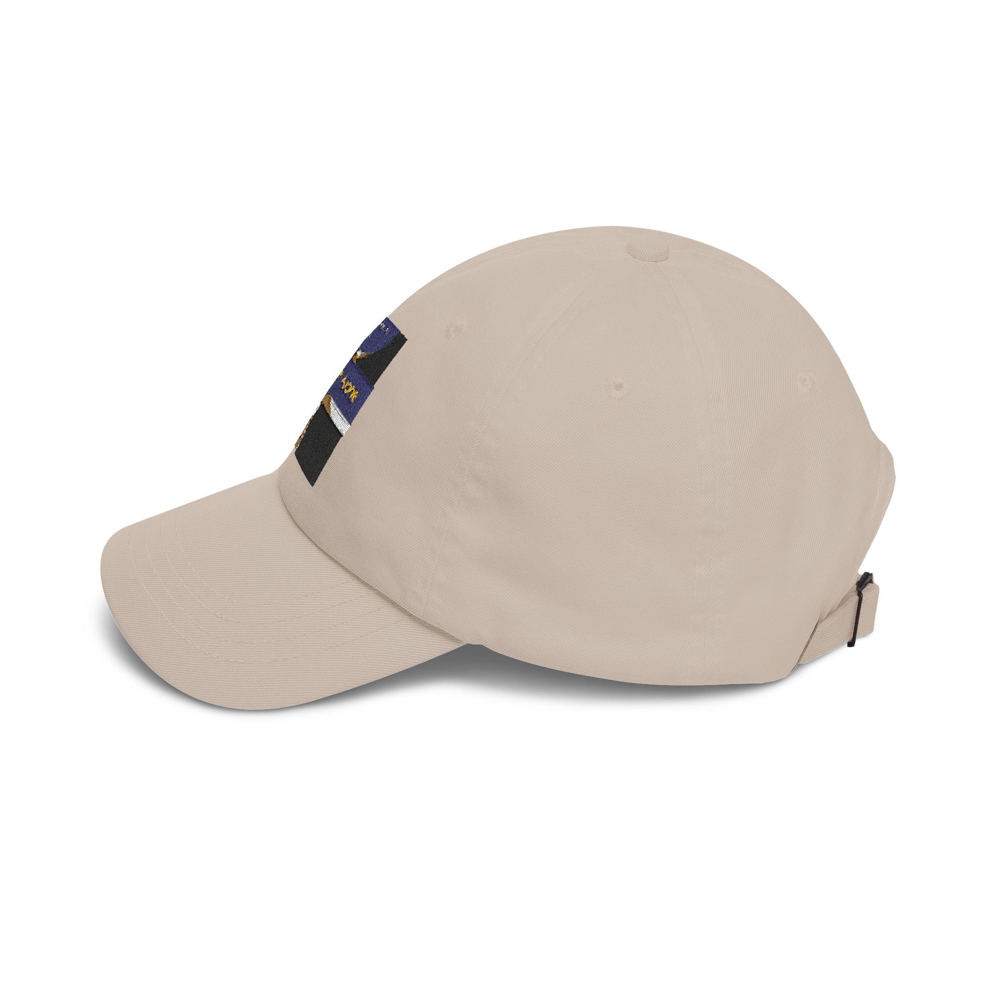 Dad Cap — "Never Alone" Dog & Moon Embroidered Baseball Hat