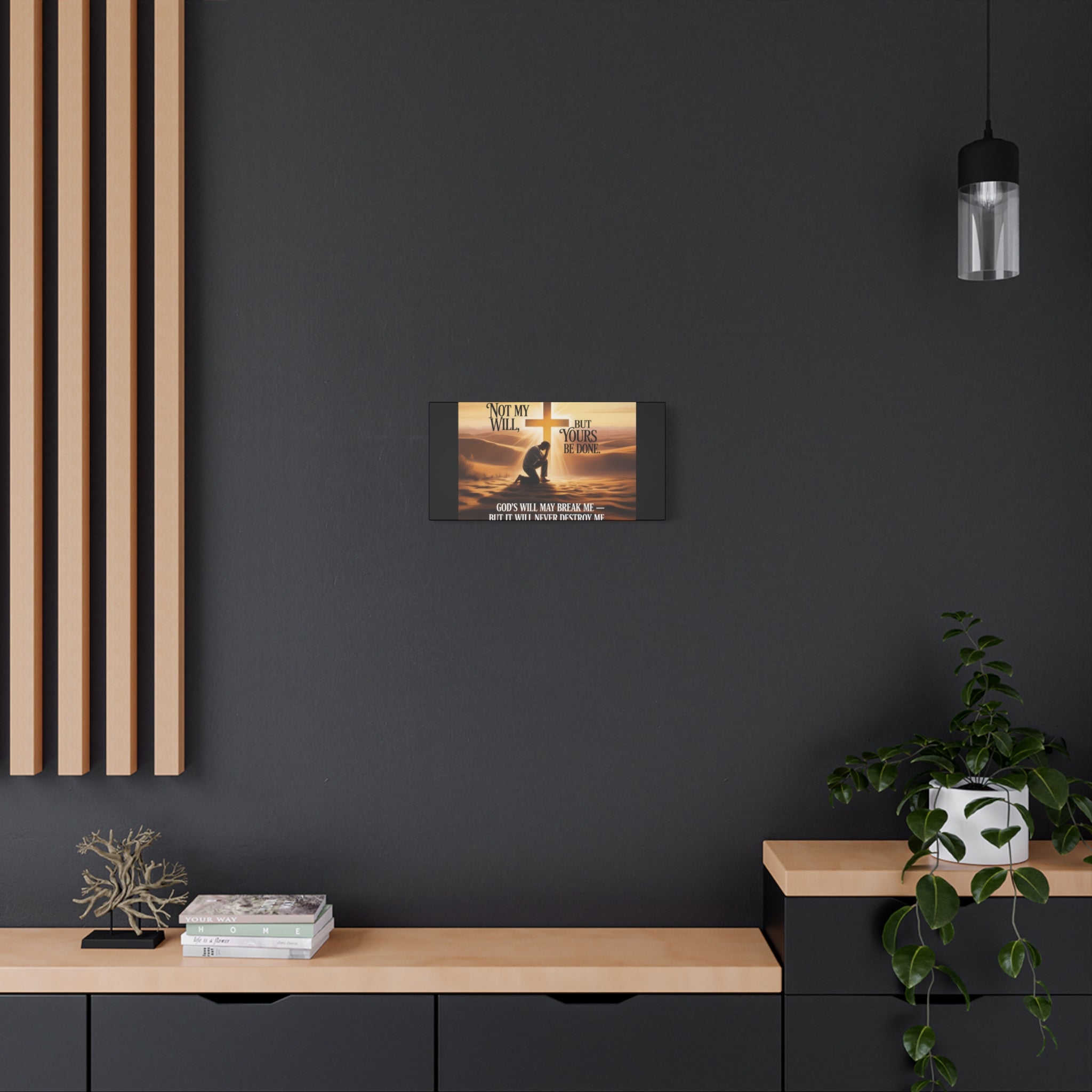 Religious Canvas Wall Art – "Not My Will, But Yours Be Done" Inspirational Christian Print