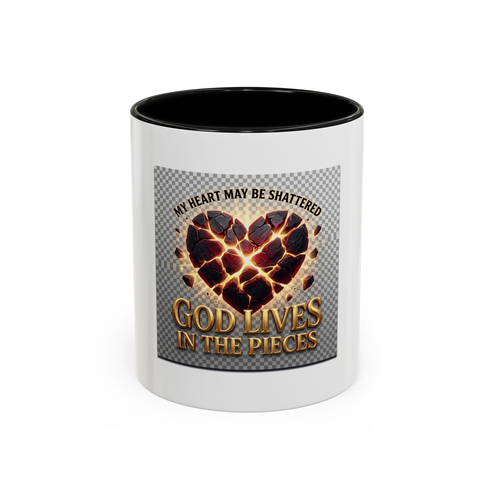 Shattered Heart "God Lives in the Pieces" Mug | Accent Coffee Mug