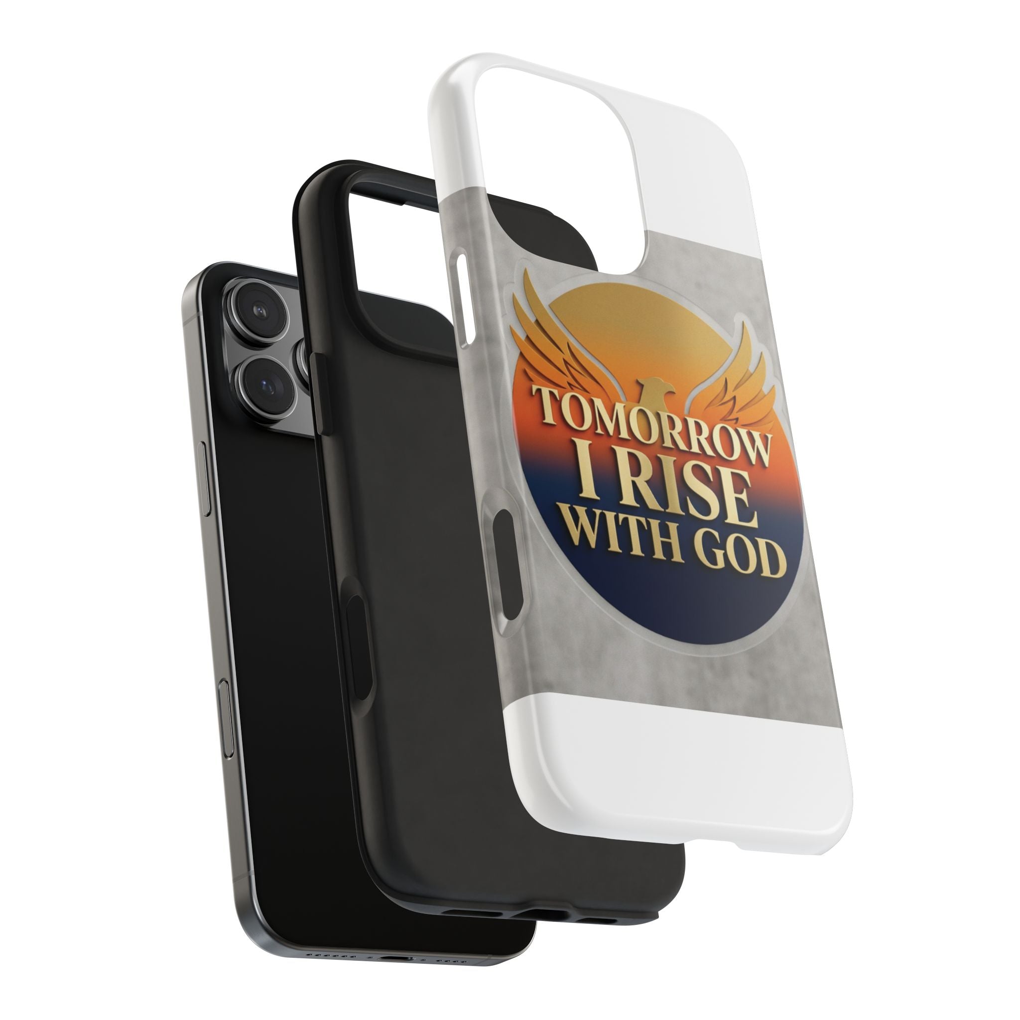 Tough Phone Case — "Tomorrow I Rise With God" Inspirational Christian Phone Cover