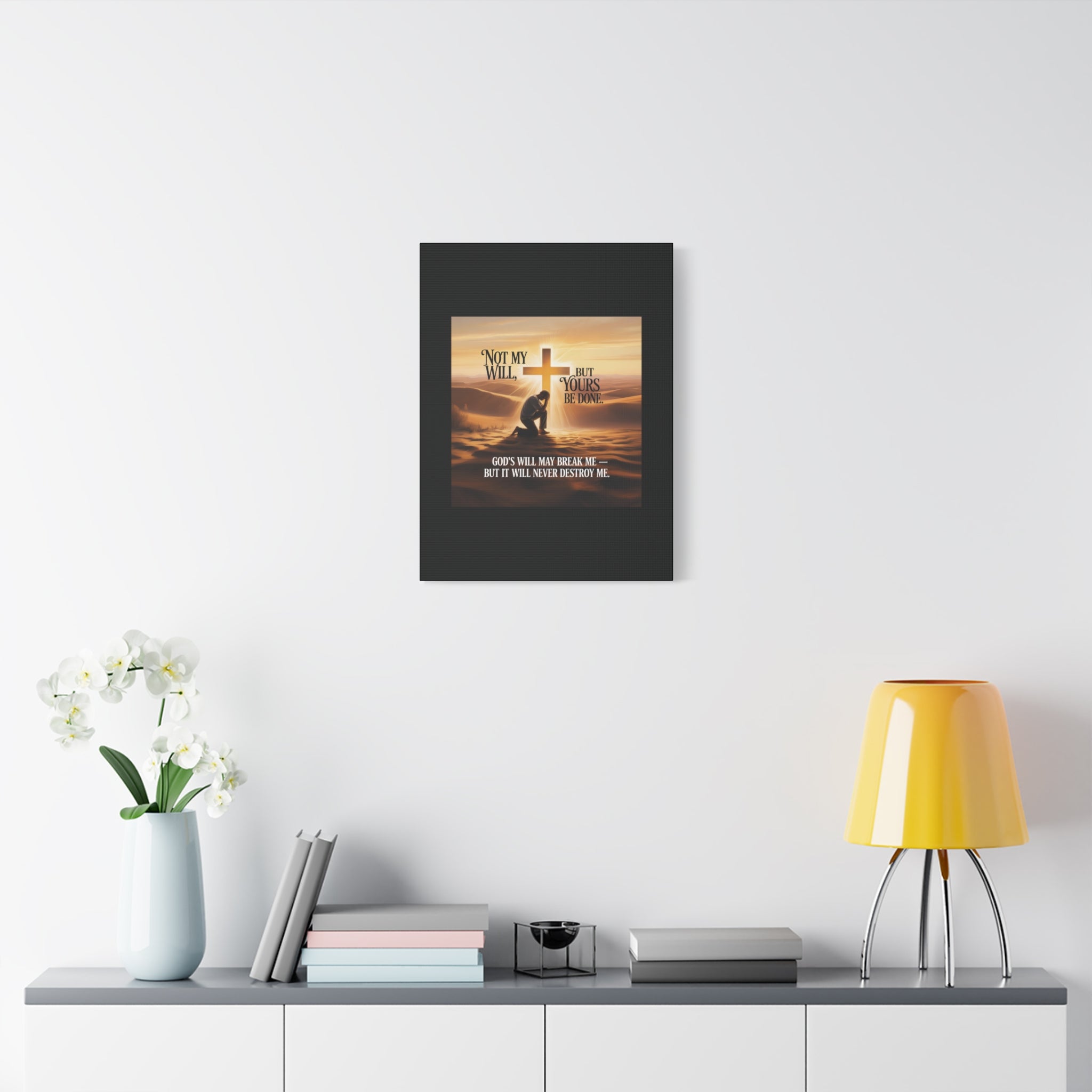 Religious Canvas Wall Art – "Not My Will, But Yours Be Done" Inspirational Christian Print