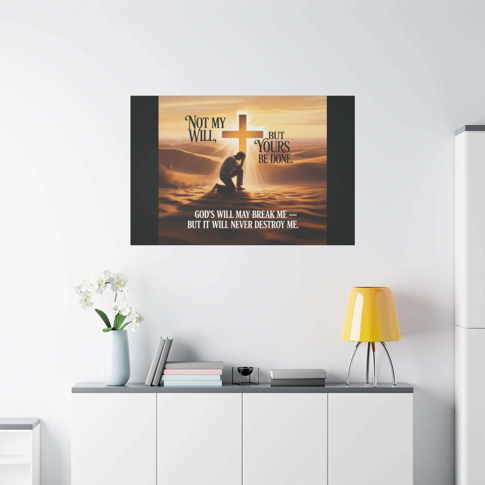 Religious Canvas Wall Art – "Not My Will, But Yours Be Done" Inspirational Christian Print