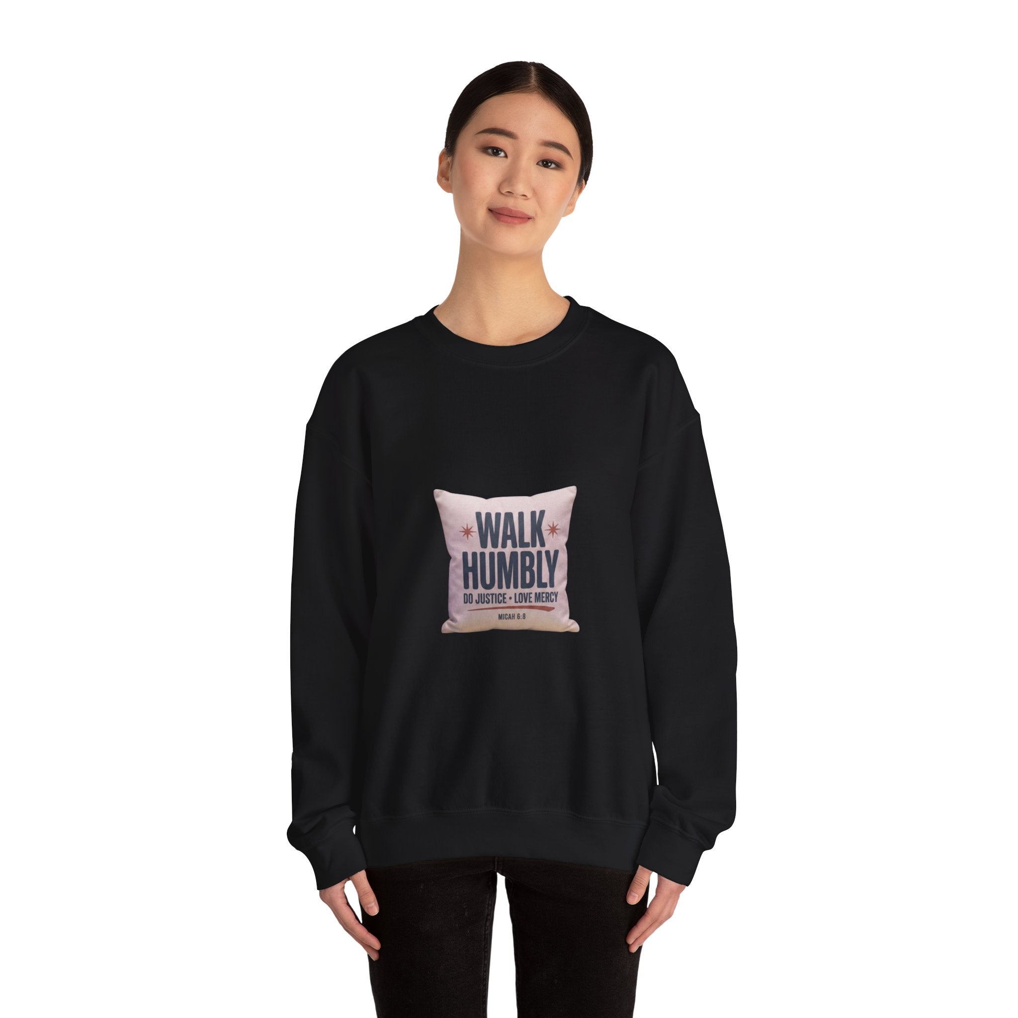 Walk Humbly Crewneck Sweatshirt | Christian Streetwear, Vintage Wash Typography