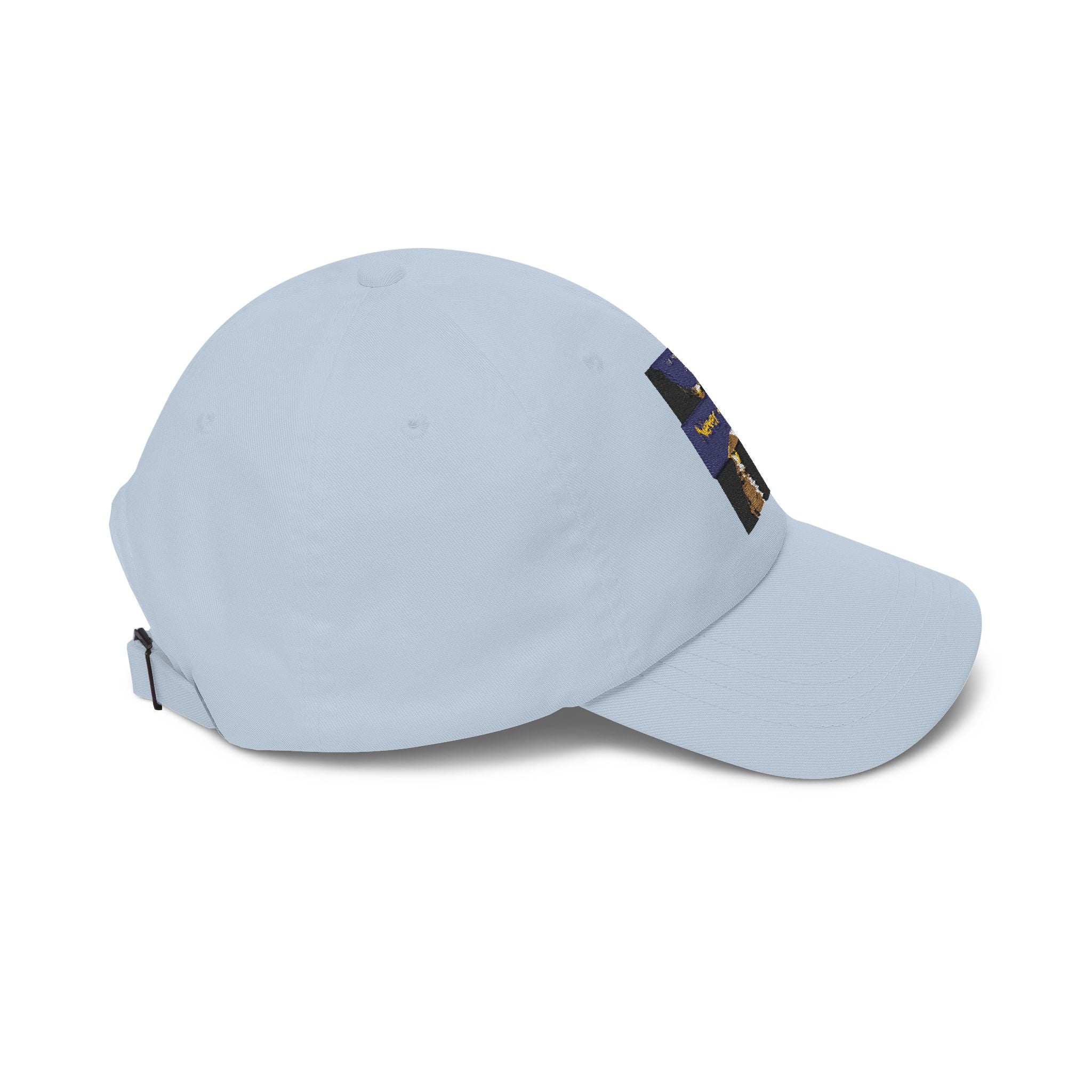 Dad Cap — "Never Alone" Dog & Moon Embroidered Baseball Hat