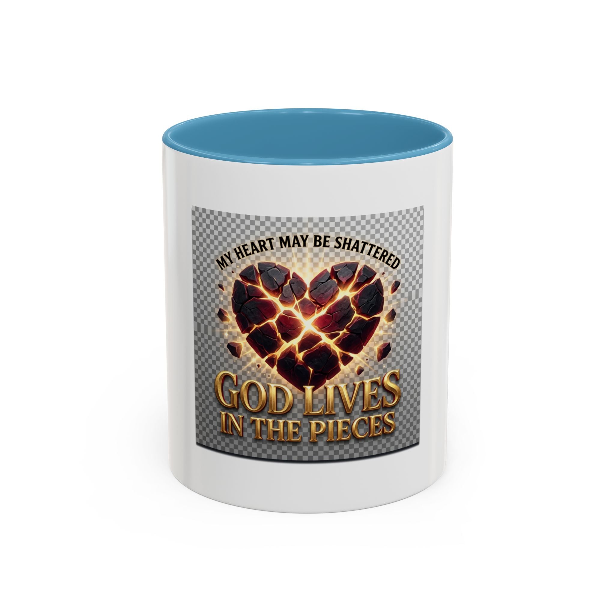 Shattered Heart "God Lives in the Pieces" Mug | Accent Coffee Mug