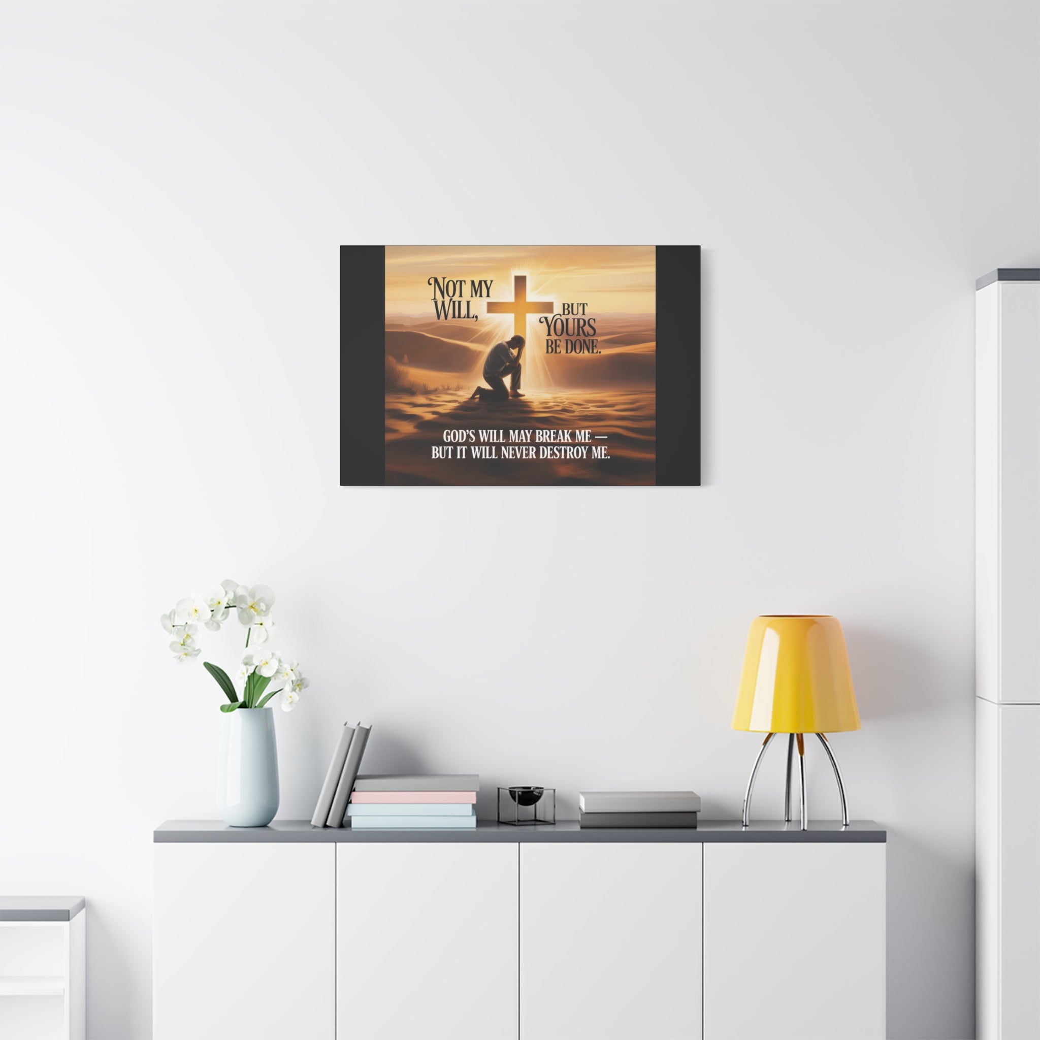 Religious Canvas Wall Art – "Not My Will, But Yours Be Done" Inspirational Christian Print