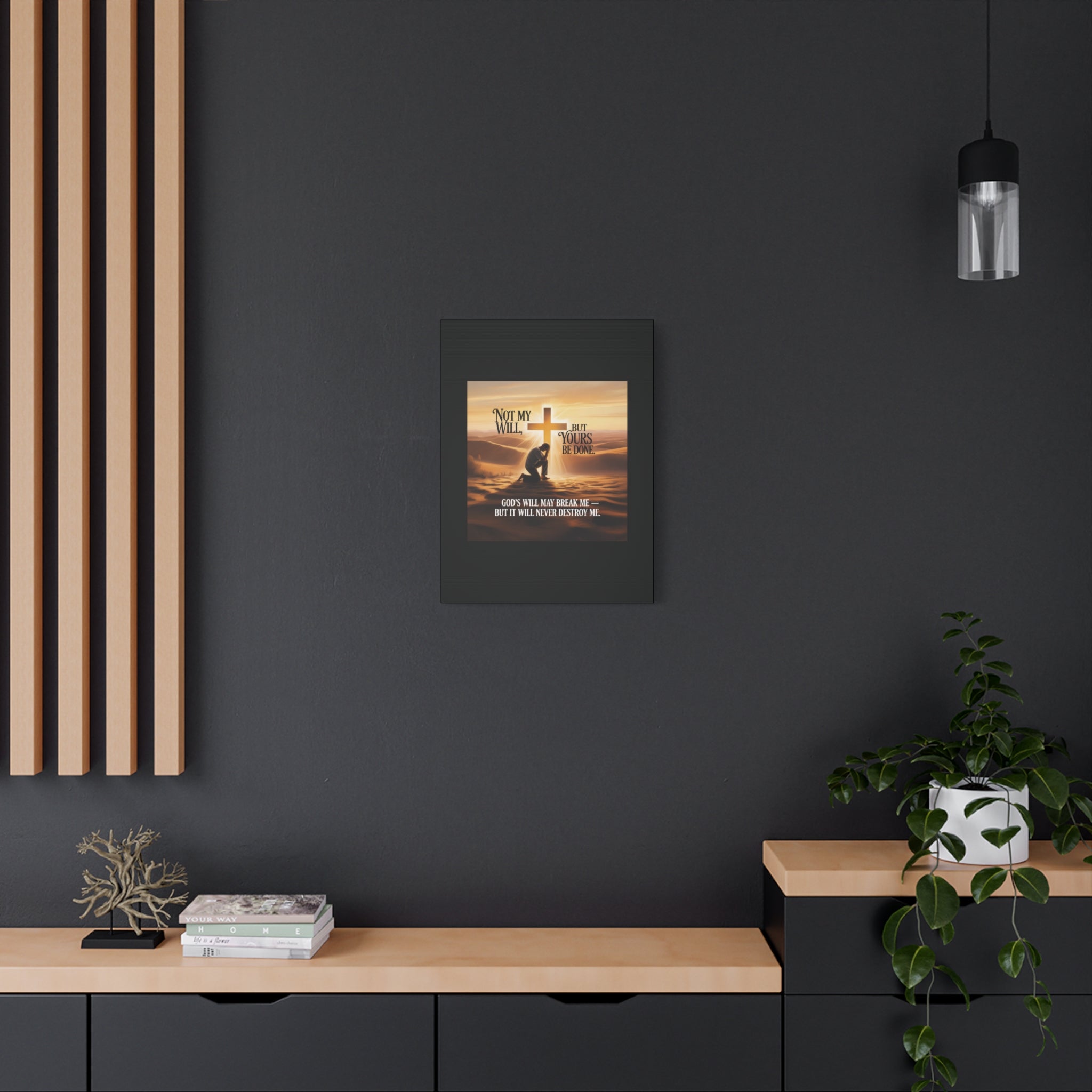 Religious Canvas Wall Art – "Not My Will, But Yours Be Done" Inspirational Christian Print
