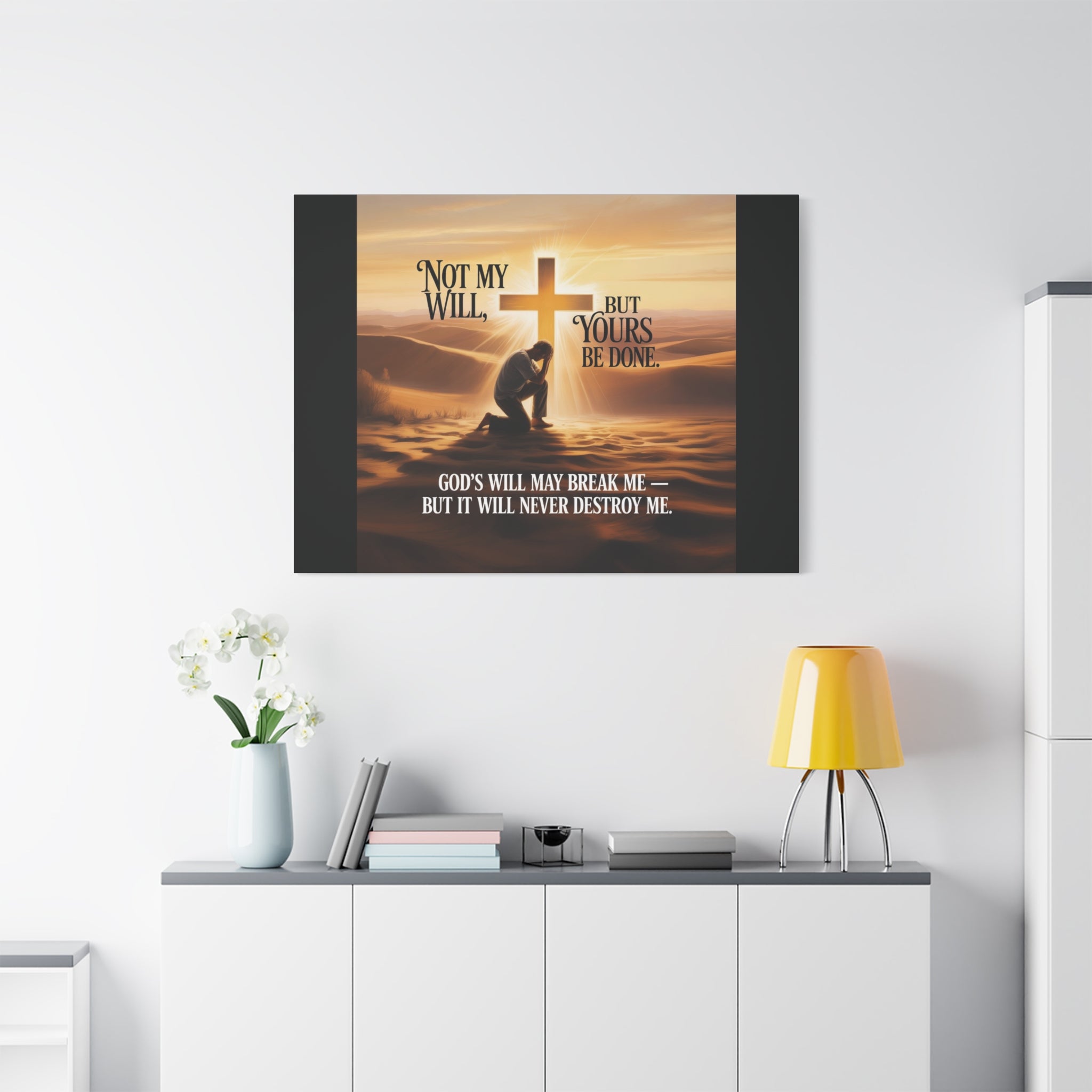 Religious Canvas Wall Art – "Not My Will, But Yours Be Done" Inspirational Christian Print