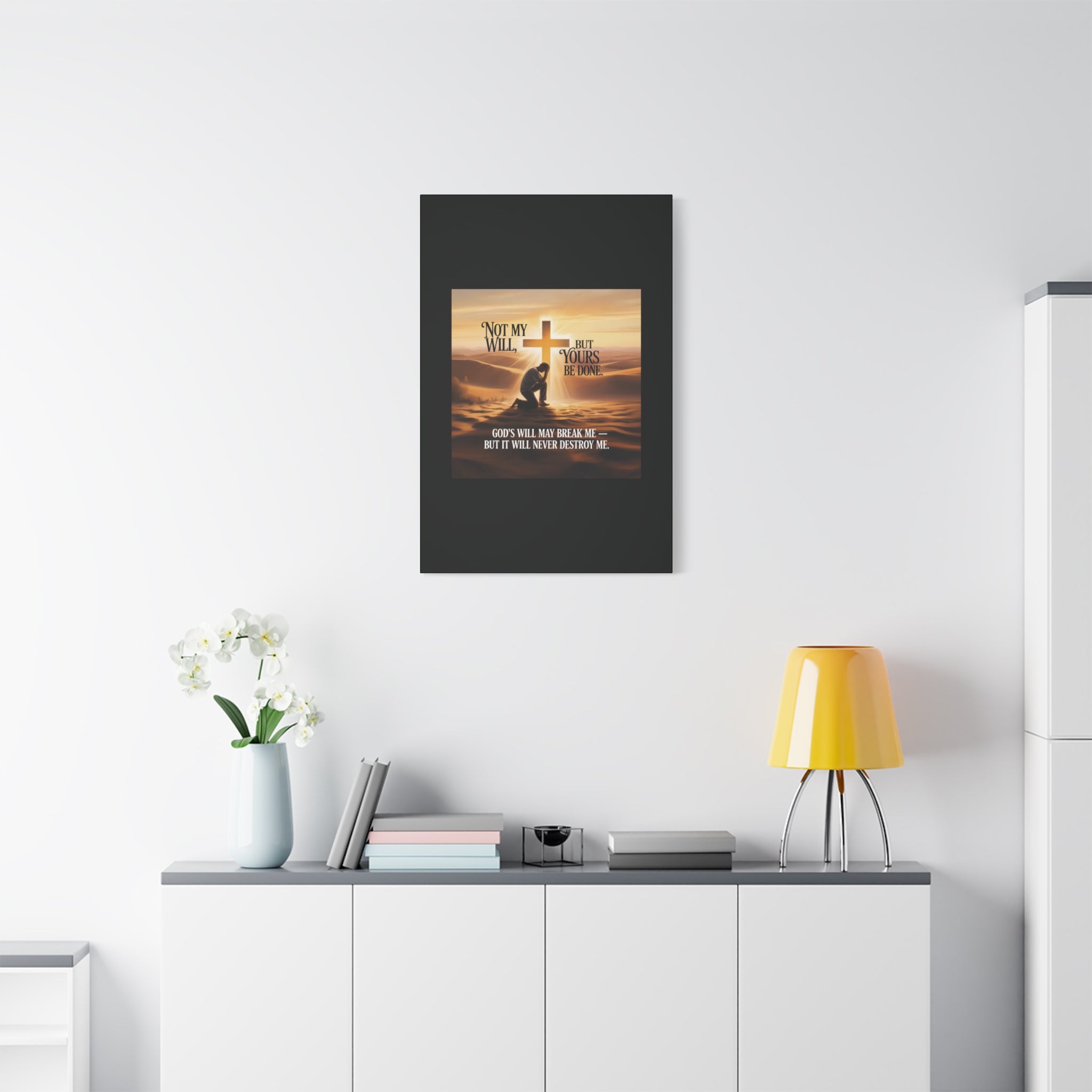 Religious Canvas Wall Art – "Not My Will, But Yours Be Done" Inspirational Christian Print
