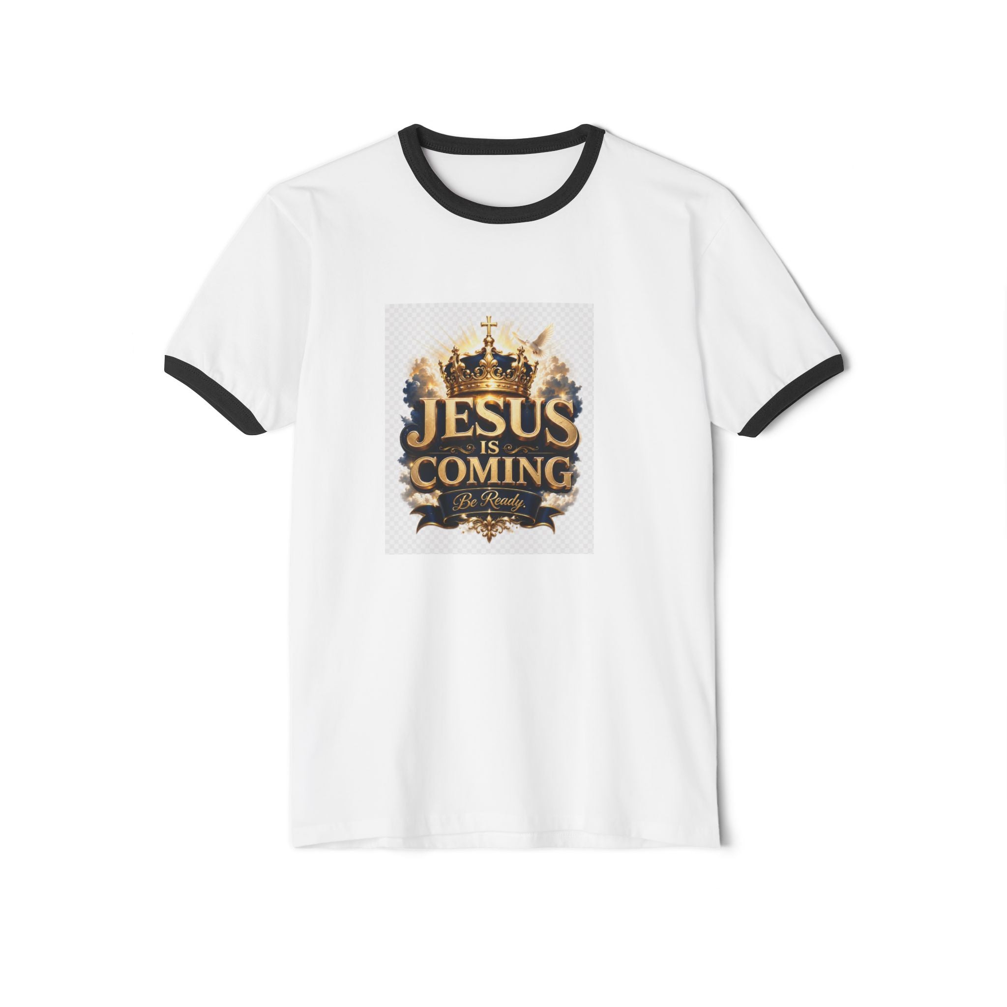 Jesus Is Coming Ringer T-Shirt — Christian Faith Graphic Tee