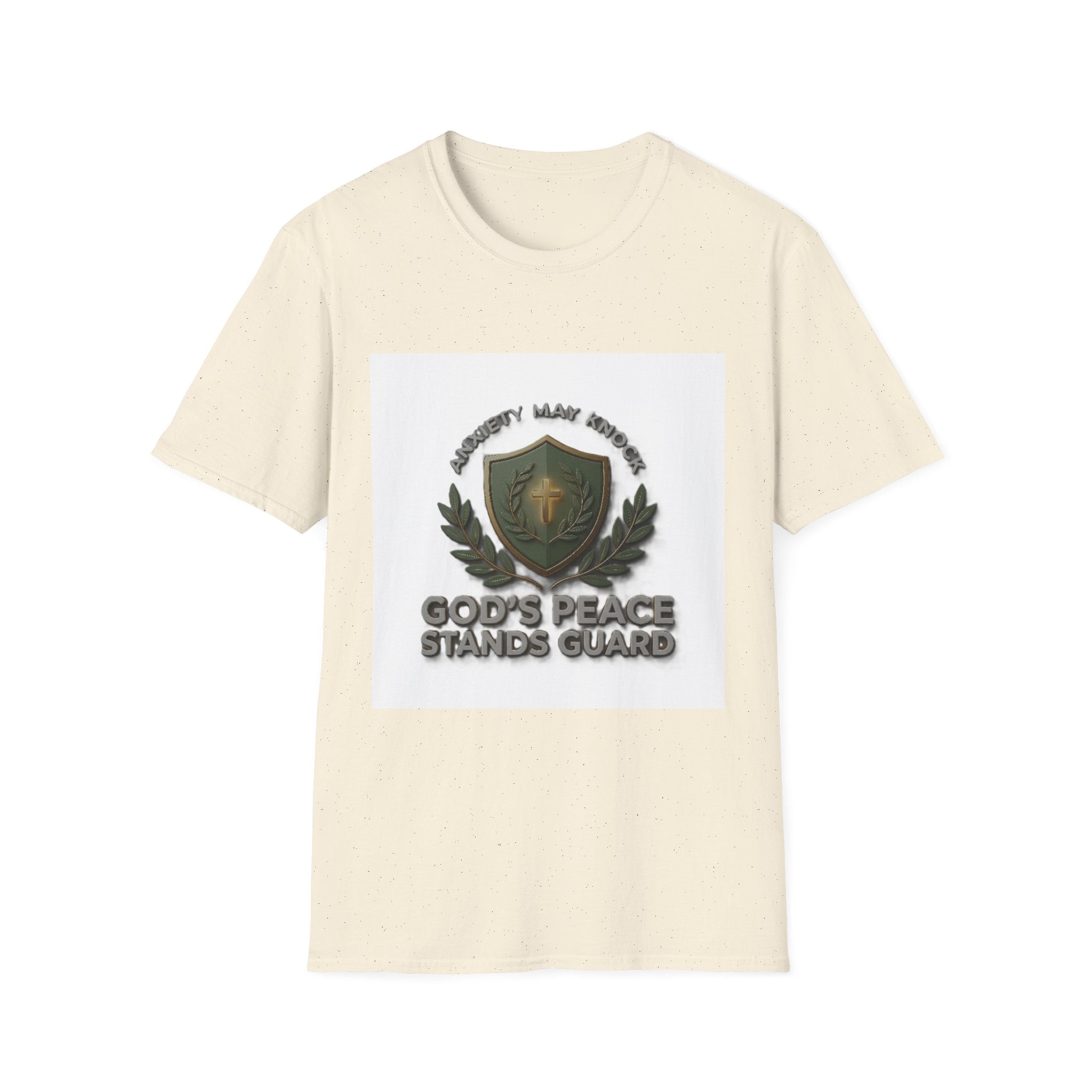 God's Peace Stands Guard T-Shirt — Faith Shield Military Emblem Tee