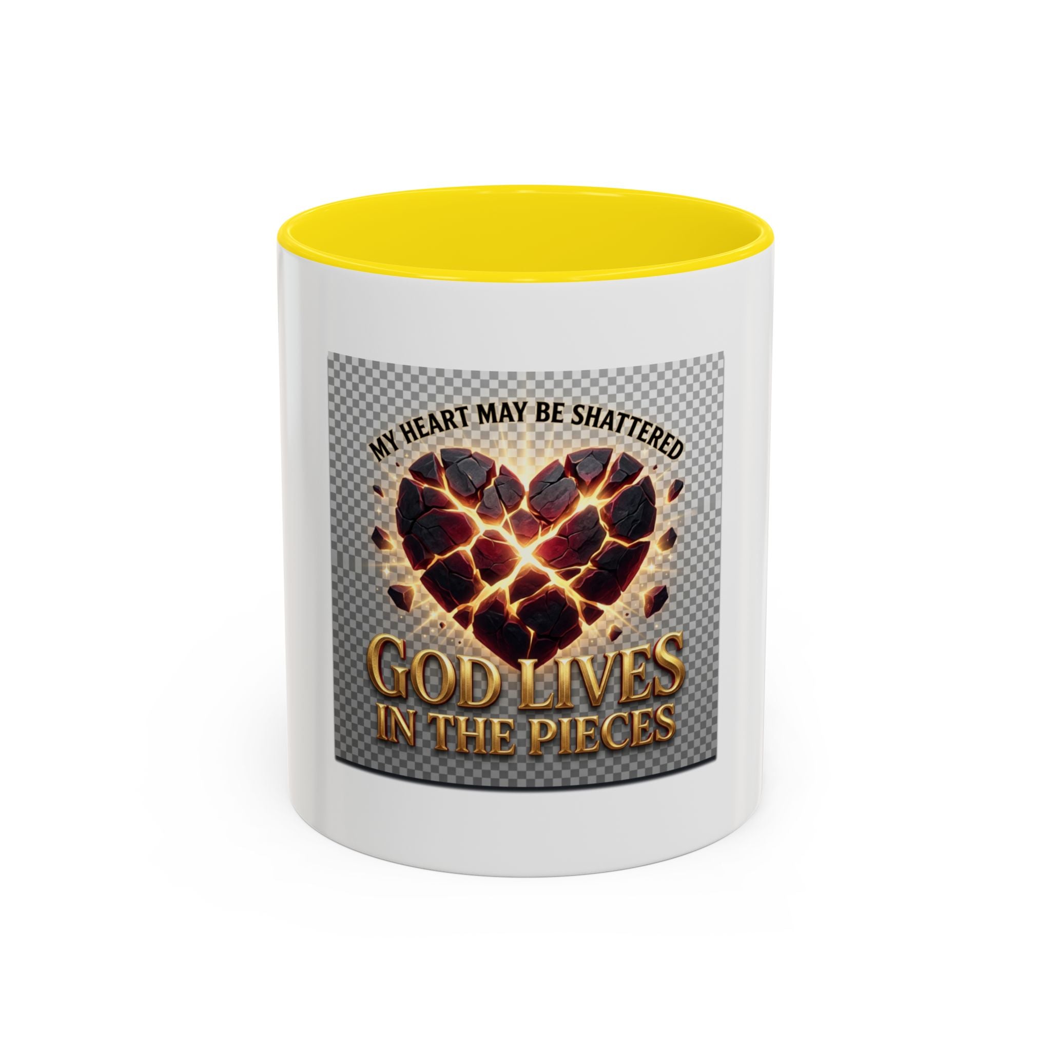 Shattered Heart "God Lives in the Pieces" Mug | Accent Coffee Mug