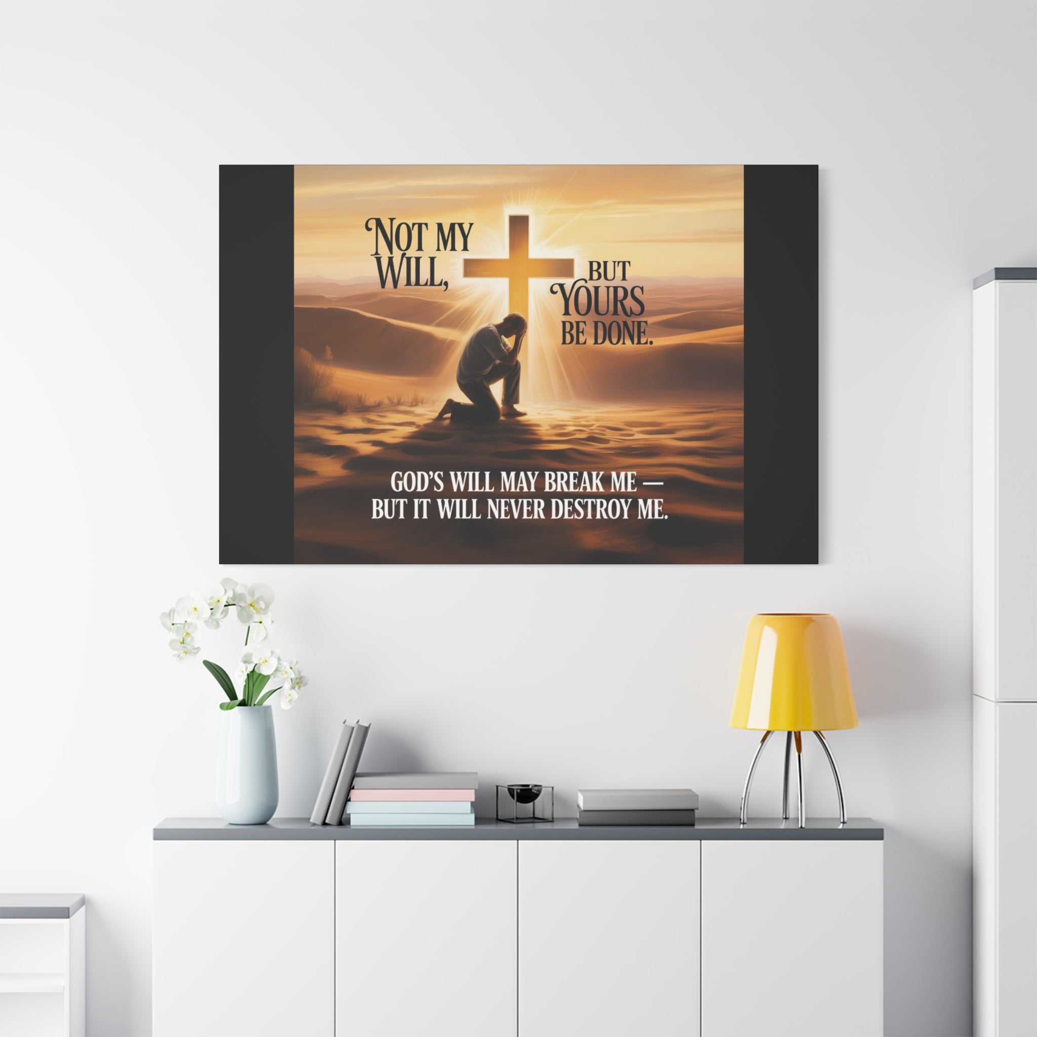 Religious Canvas Wall Art – "Not My Will, But Yours Be Done" Inspirational Christian Print
