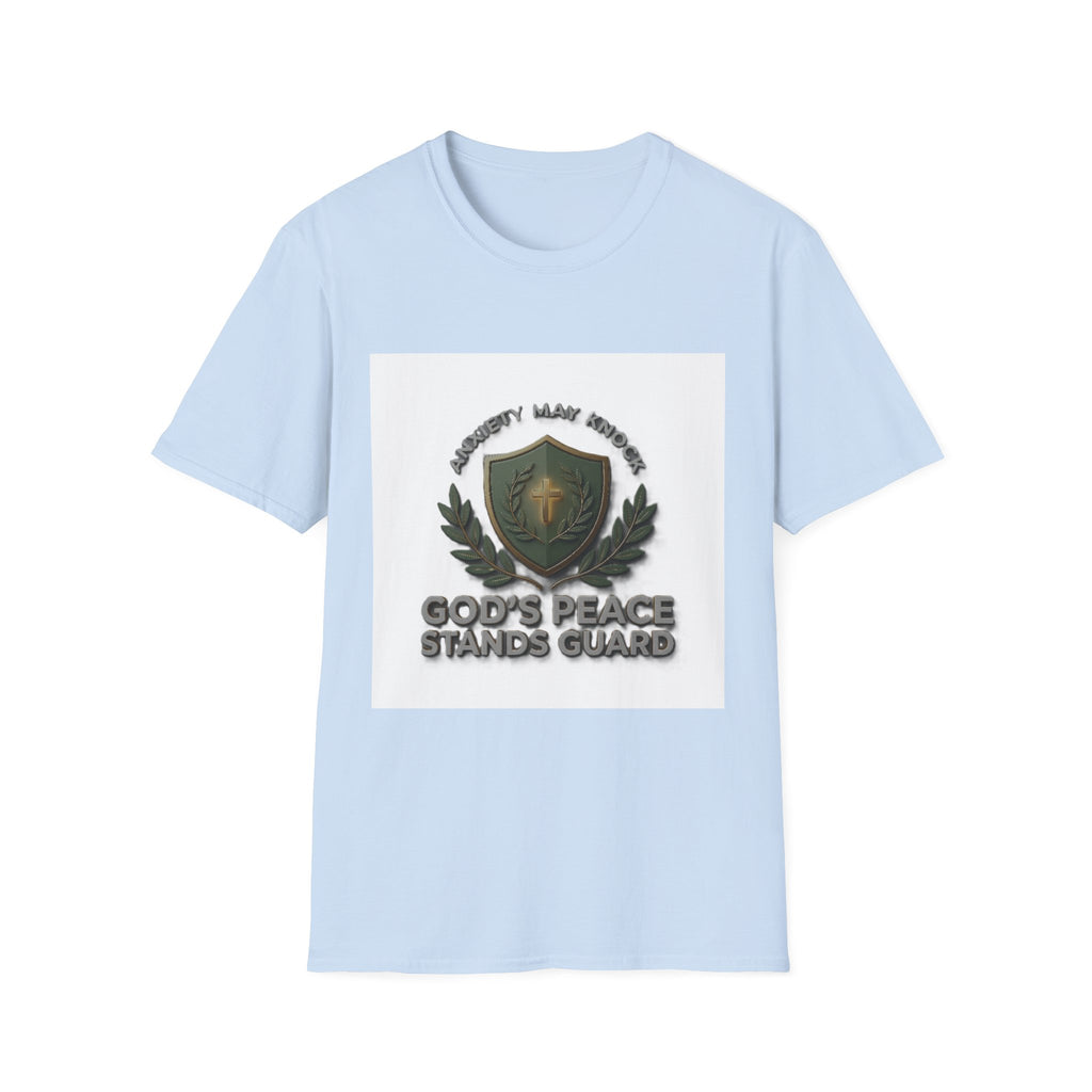 God's Peace Stands Guard T-Shirt — Faith Shield Military Emblem Tee
