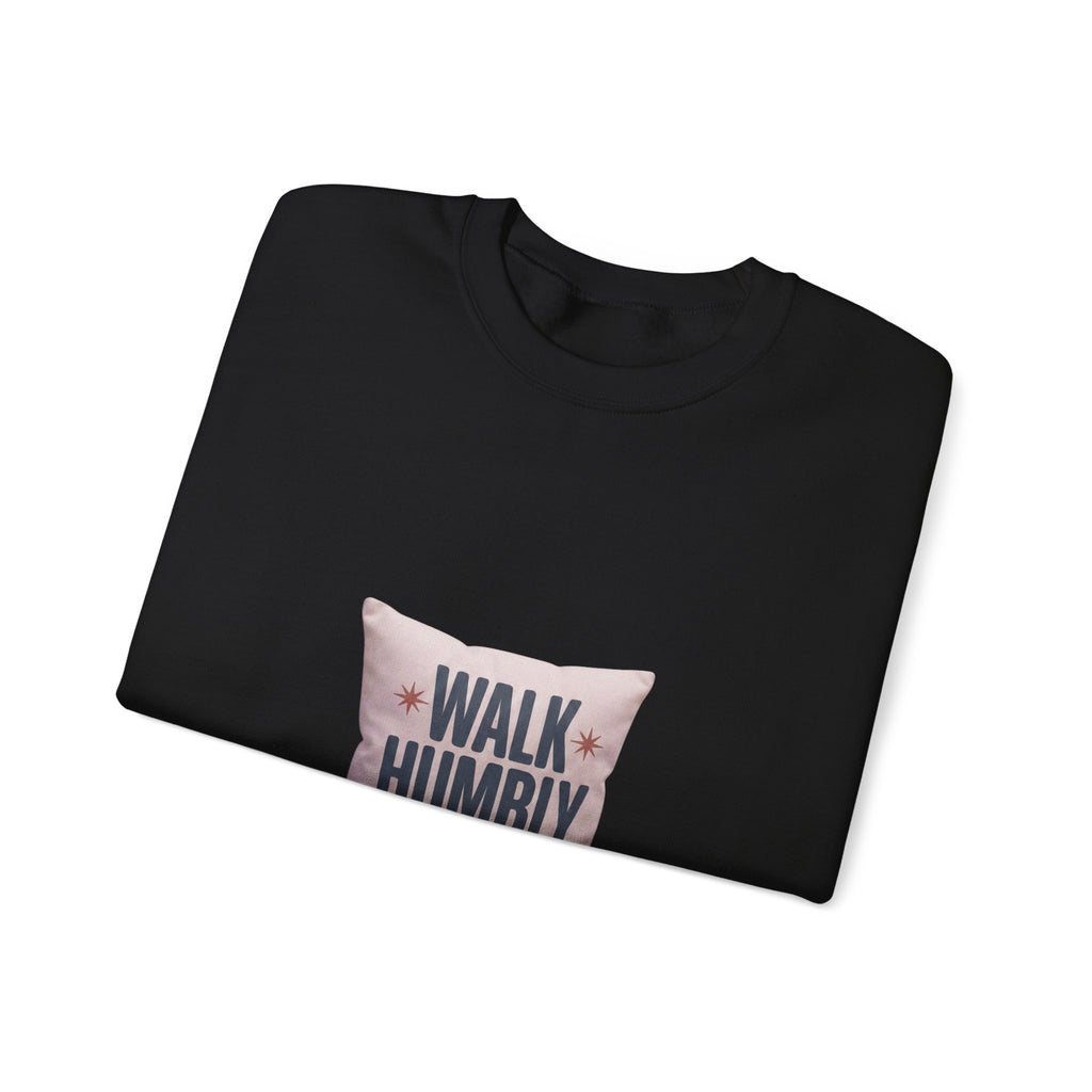Walk Humbly Crewneck Sweatshirt | Christian Streetwear, Vintage Wash Typography