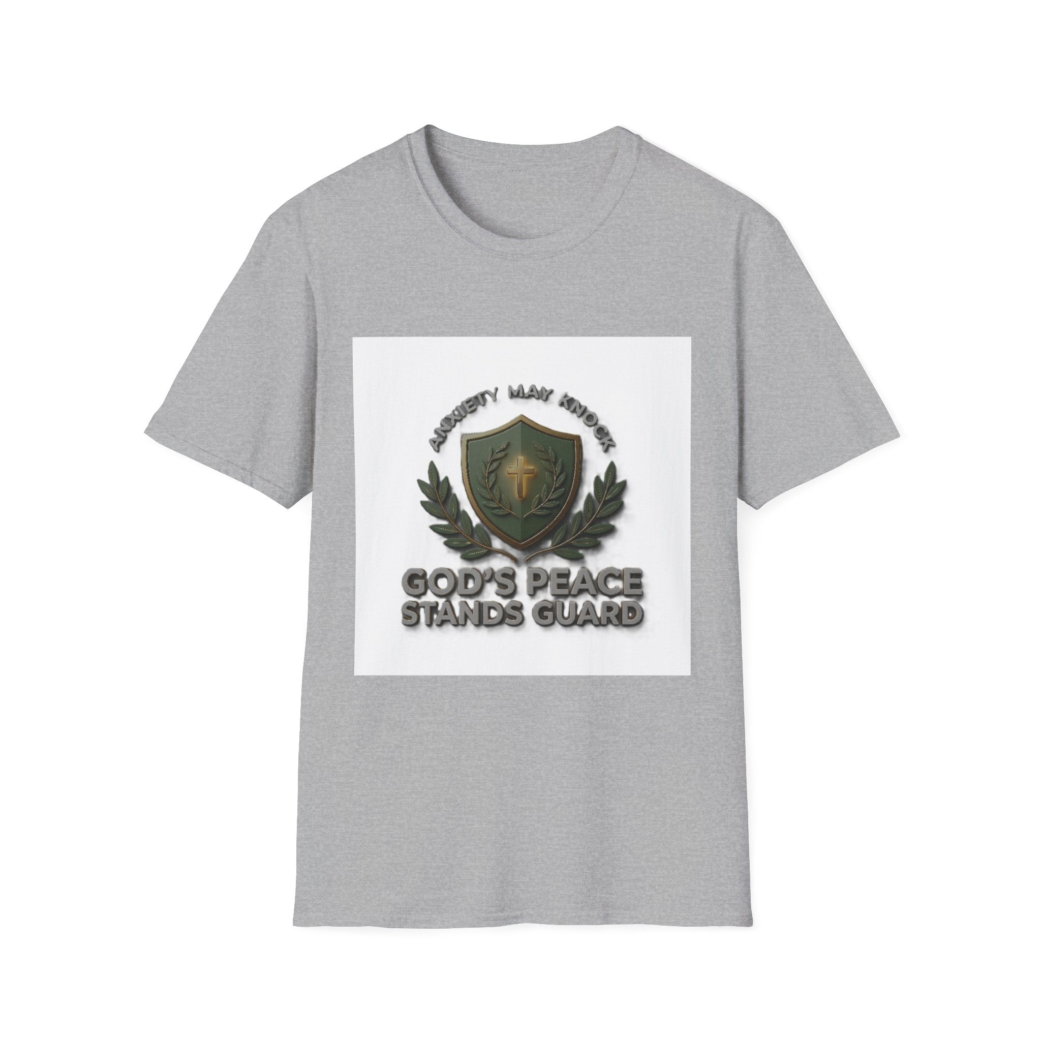 God's Peace Stands Guard T-Shirt — Faith Shield Military Emblem Tee