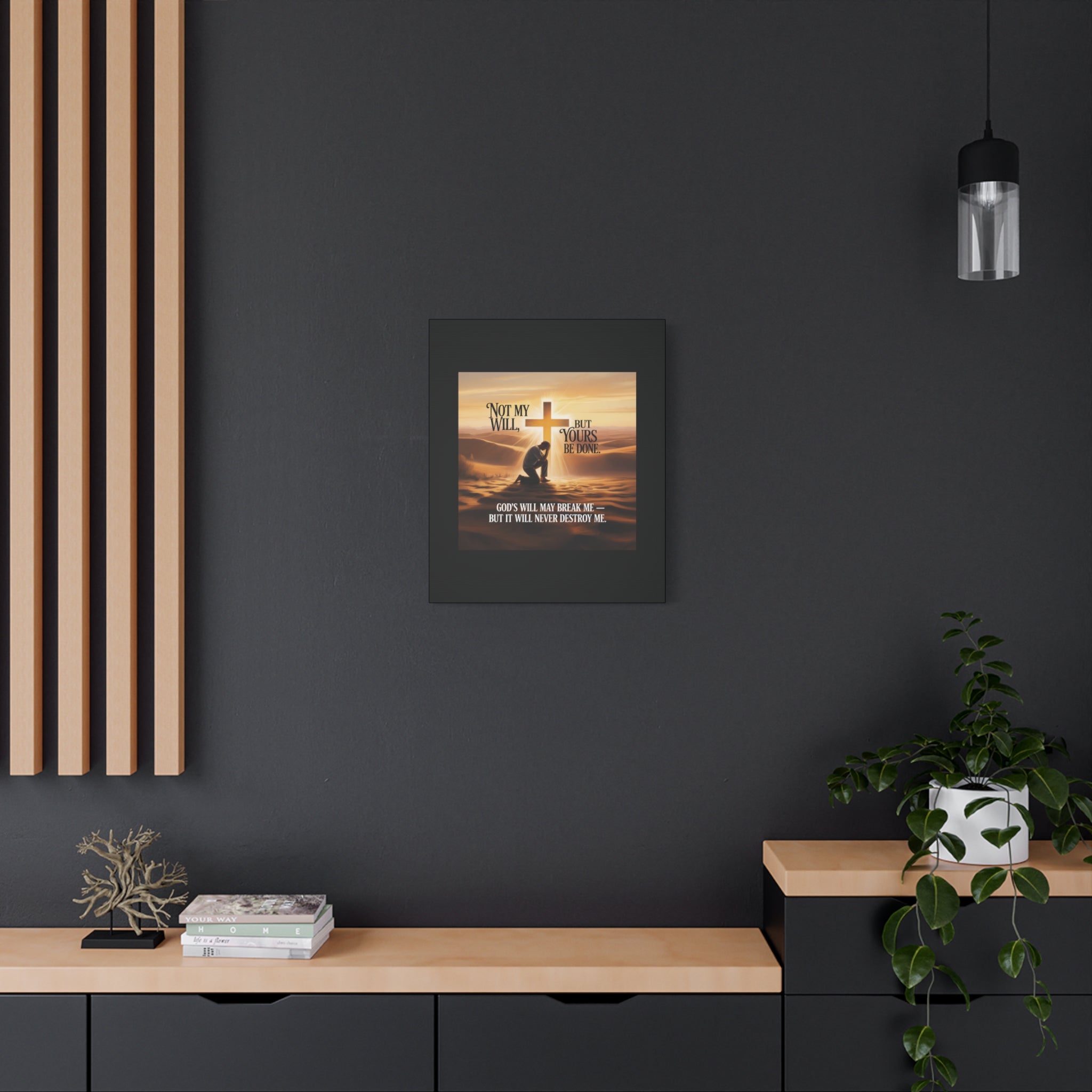 Religious Canvas Wall Art – "Not My Will, But Yours Be Done" Inspirational Christian Print