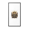Framed Matte Canvas — "Jesus Is Coming" Gold Crown Christian Wall Art