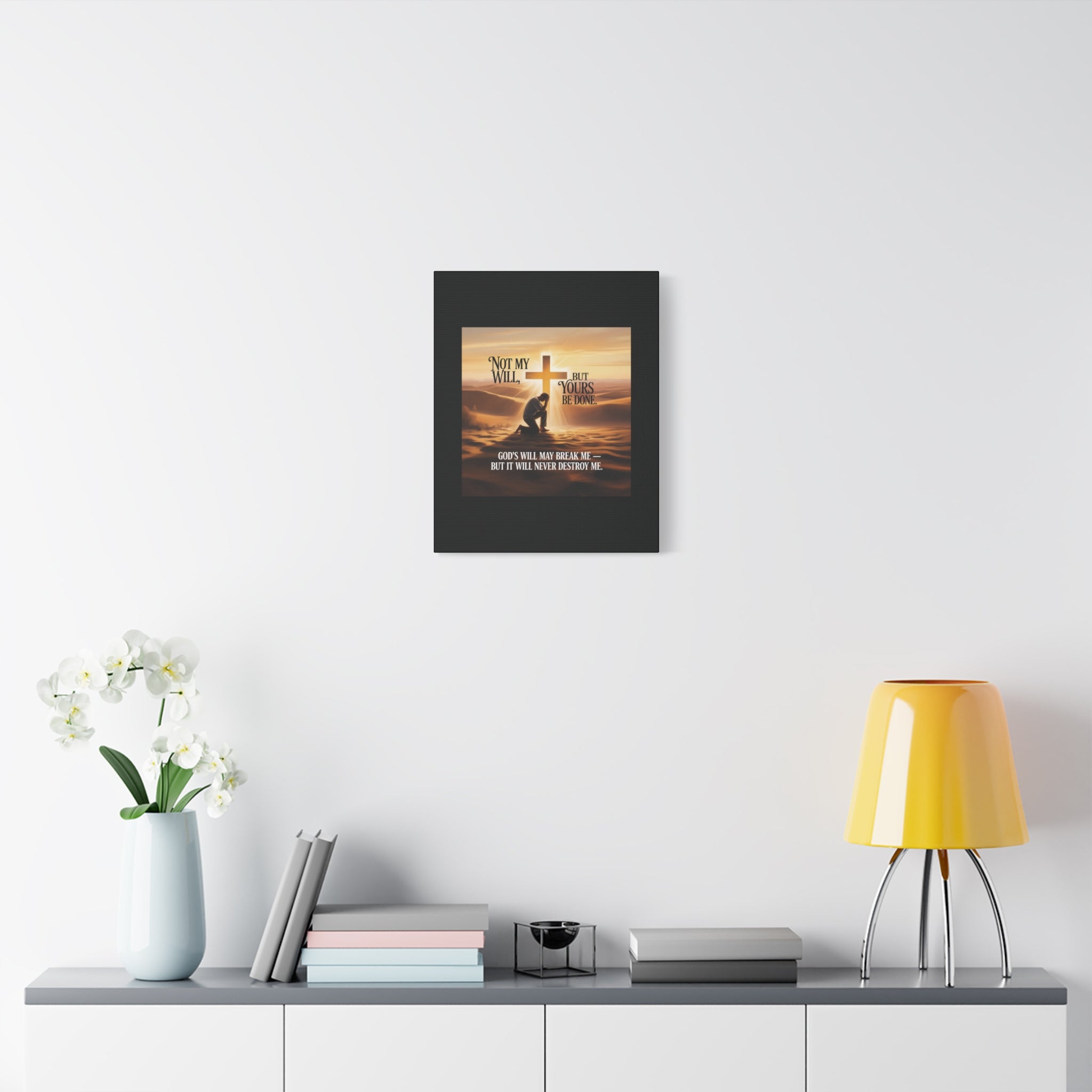 Religious Canvas Wall Art – "Not My Will, But Yours Be Done" Inspirational Christian Print