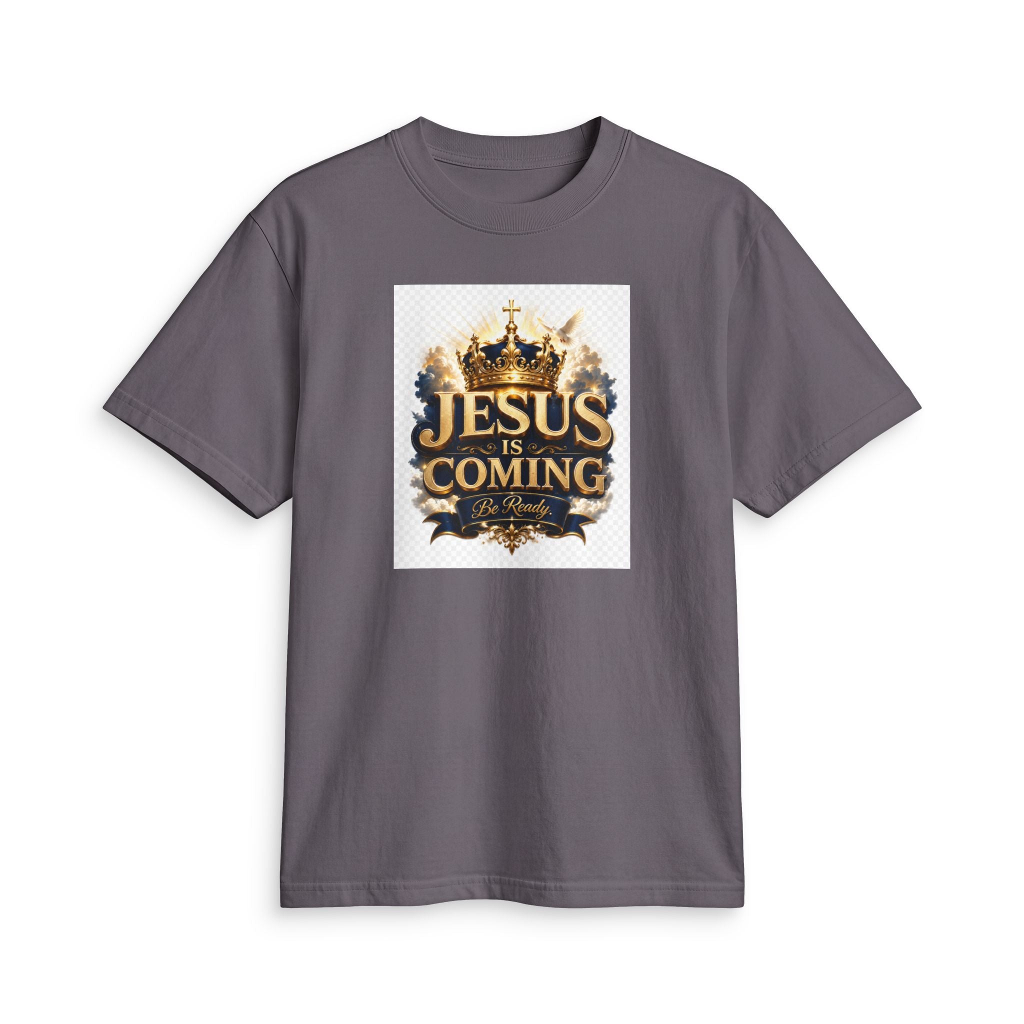 Christian T-Shirt — "Jesus Is Coming" Crown Graphic Tee