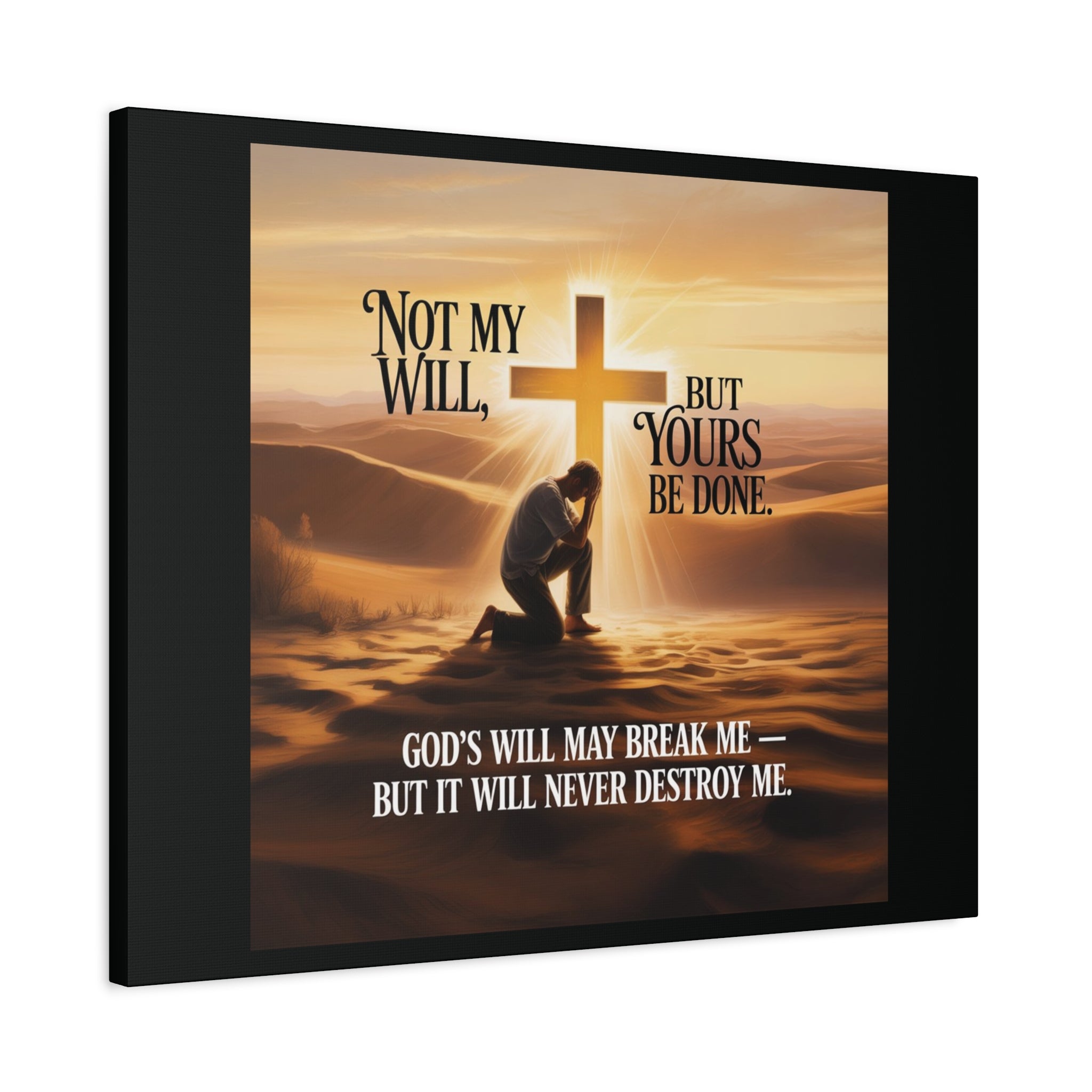 Religious Canvas Wall Art – "Not My Will, But Yours Be Done" Inspirational Christian Print