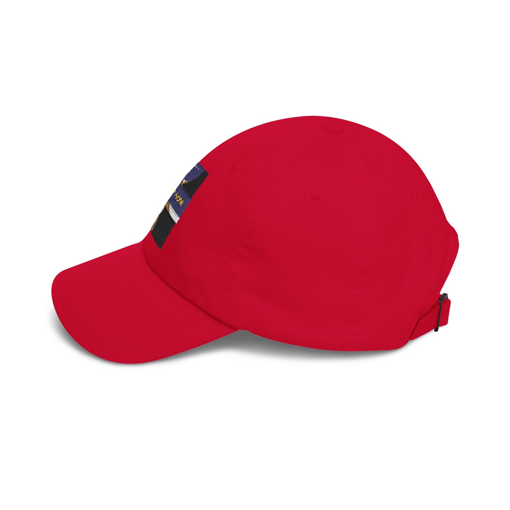 Dad Cap — "Never Alone" Dog & Moon Embroidered Baseball Hat
