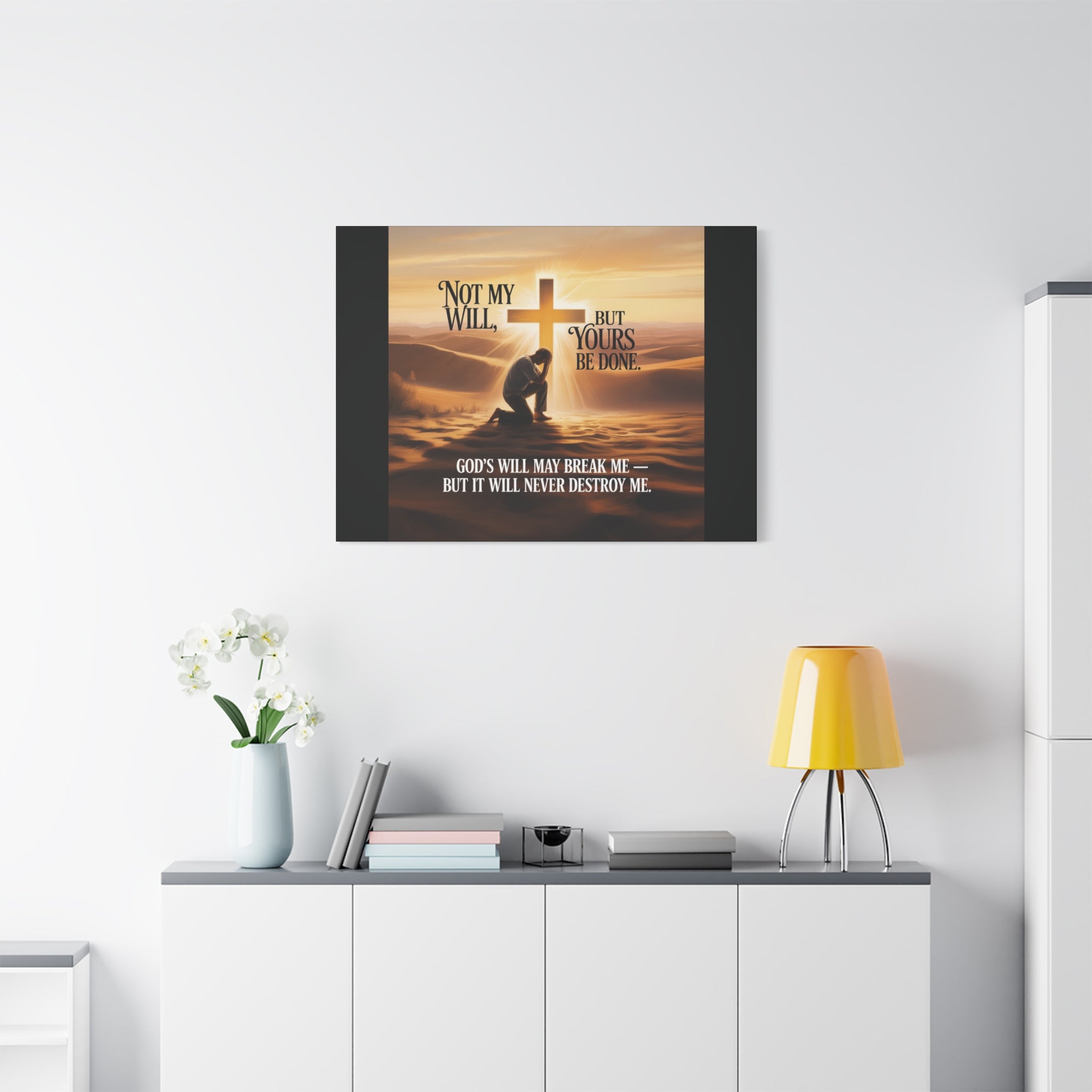 Religious Canvas Wall Art – "Not My Will, But Yours Be Done" Inspirational Christian Print