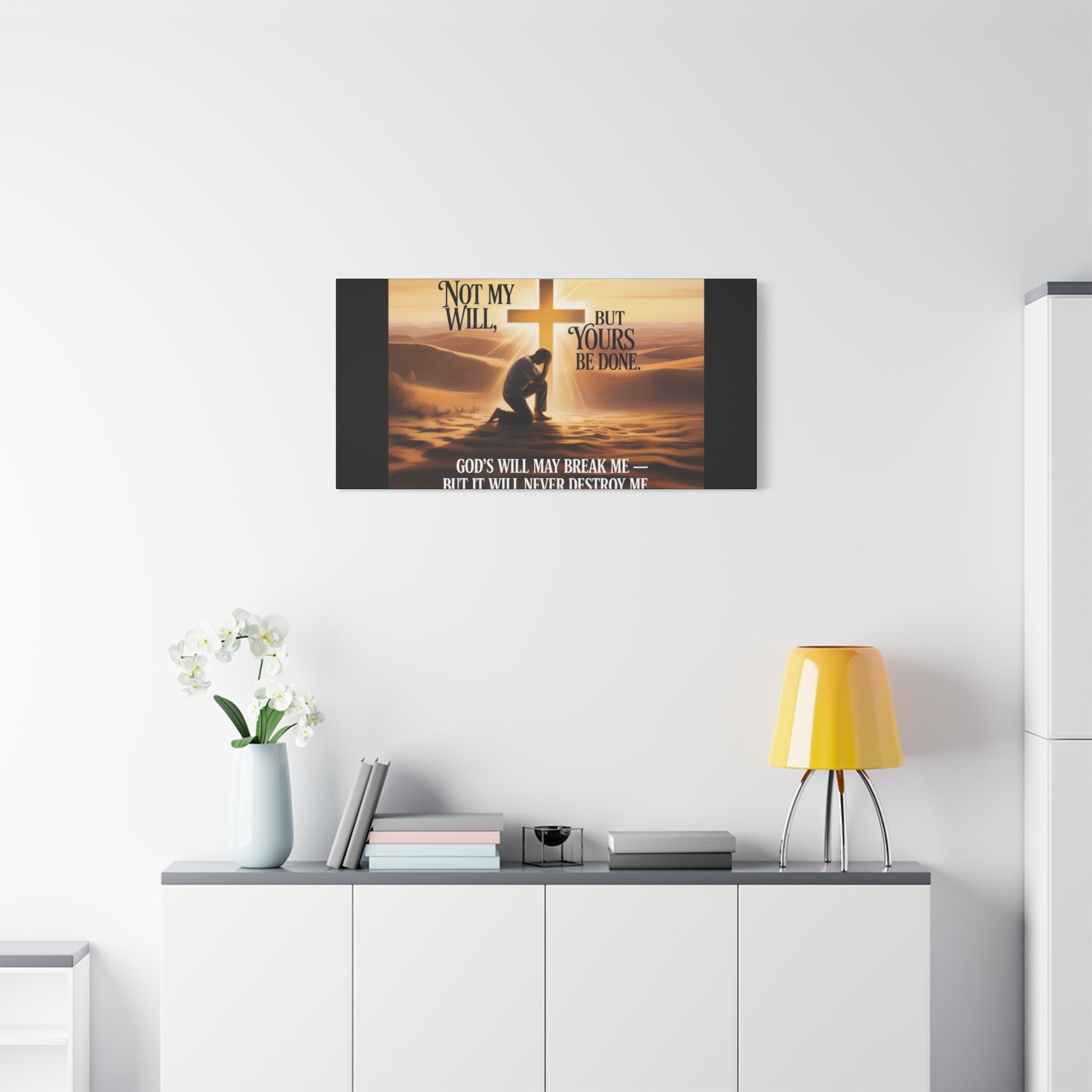 Religious Canvas Wall Art – "Not My Will, But Yours Be Done" Inspirational Christian Print