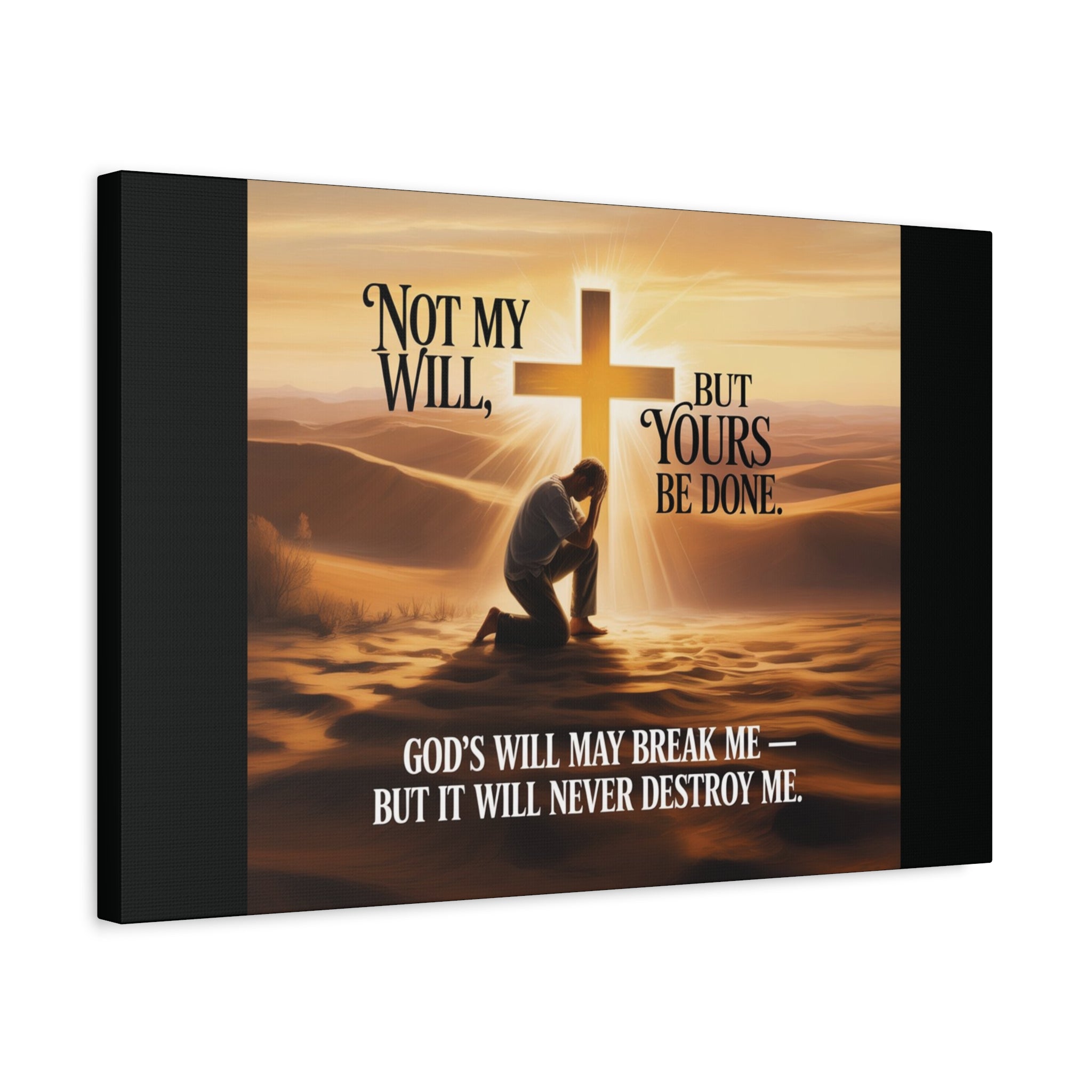 Religious Canvas Wall Art – "Not My Will, But Yours Be Done" Inspirational Christian Print