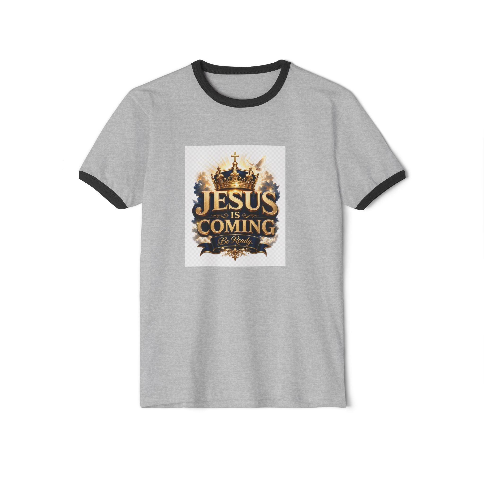 Jesus Is Coming Ringer T-Shirt — Christian Faith Graphic Tee