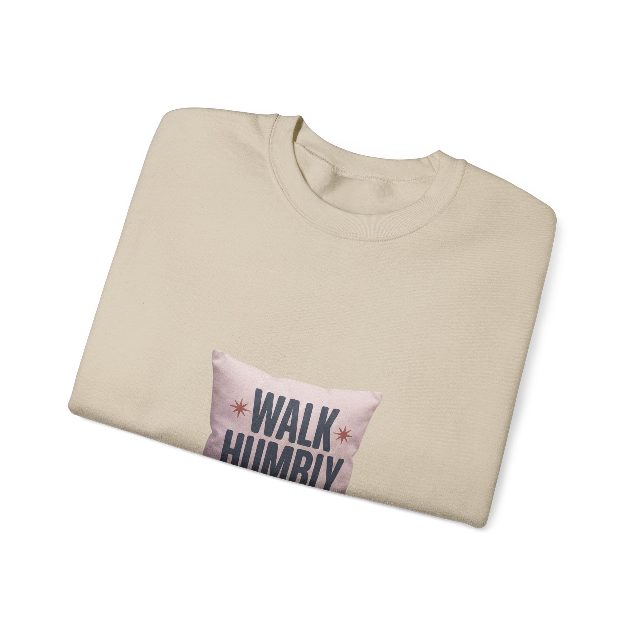 Walk Humbly Crewneck Sweatshirt | Christian Streetwear, Vintage Wash Typography