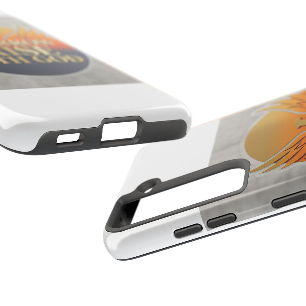Tough Phone Case — "Tomorrow I Rise With God" Inspirational Christian Phone Cover