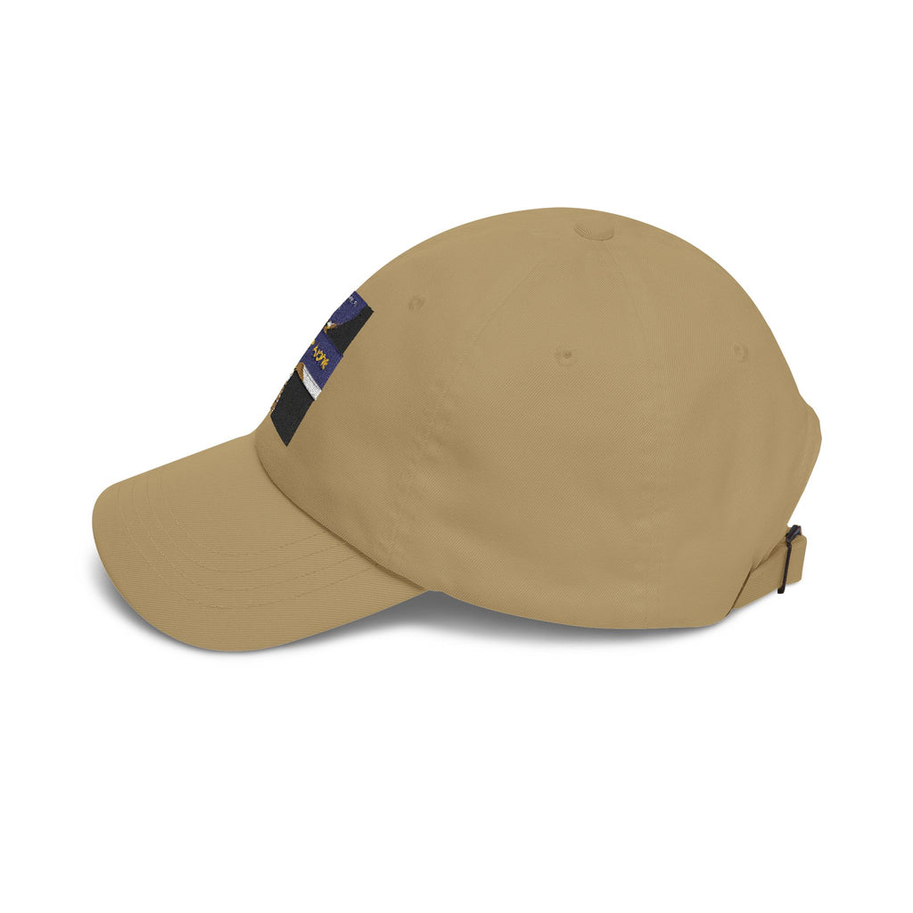 Dad Cap — "Never Alone" Dog & Moon Embroidered Baseball Hat