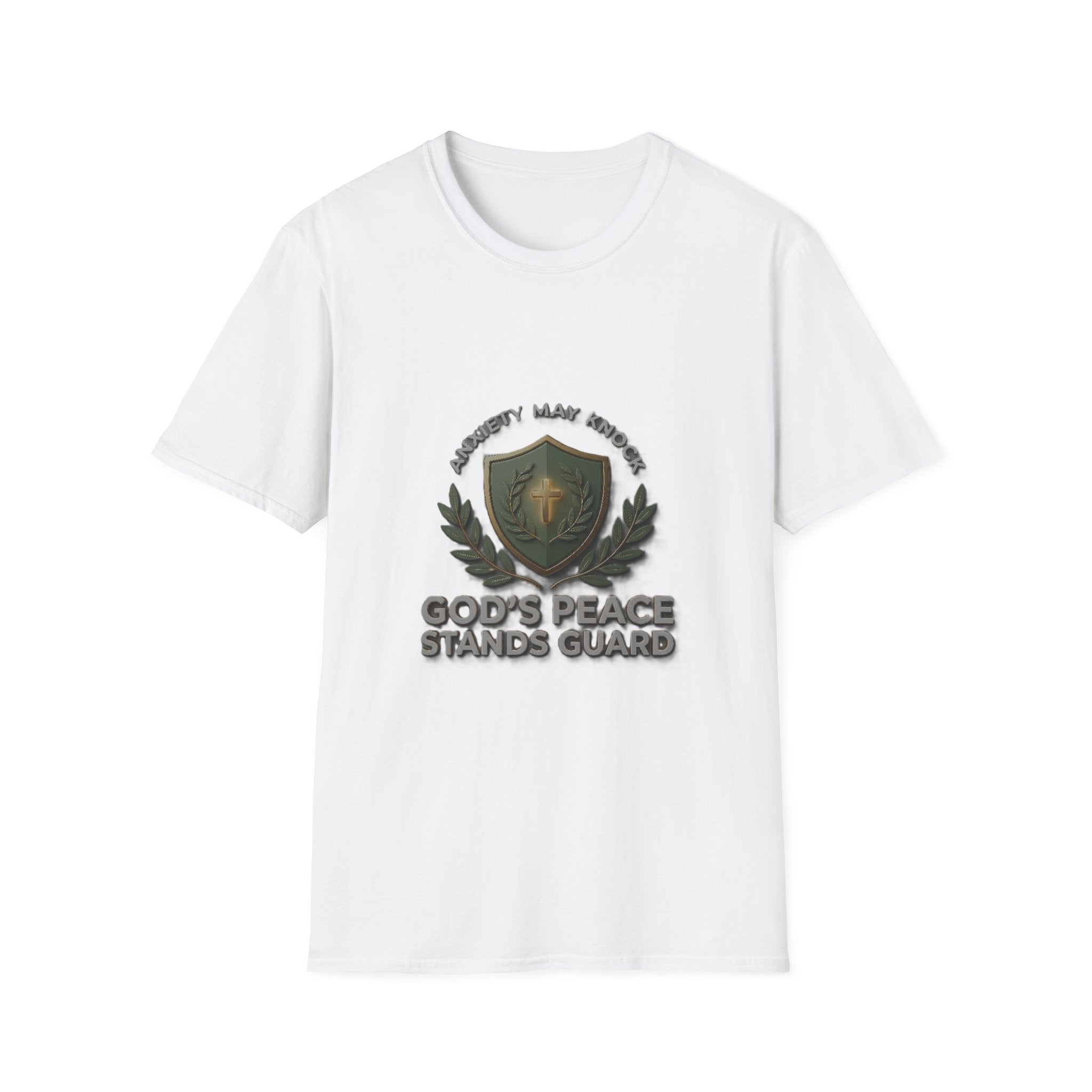 God's Peace Stands Guard T-Shirt — Faith Shield Military Emblem Tee