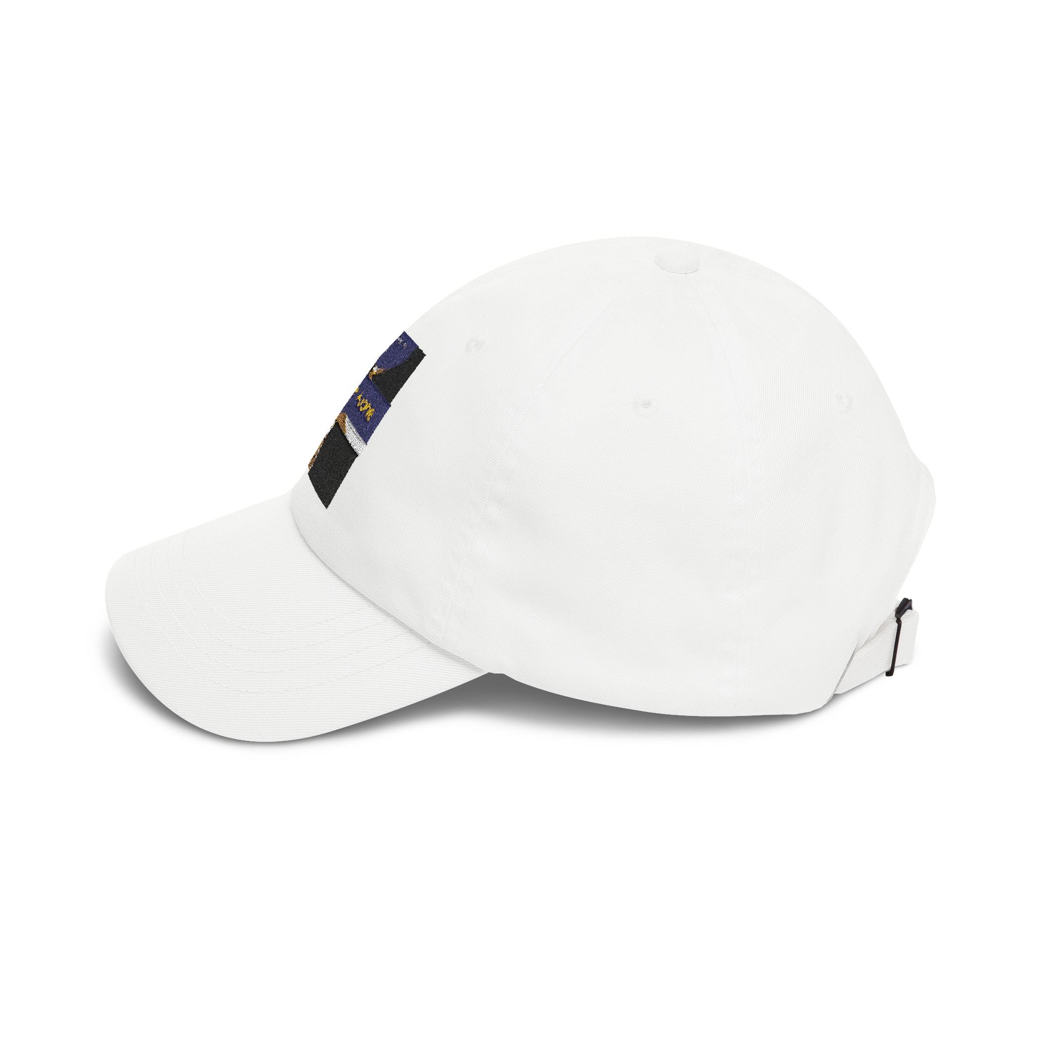 Dad Cap — "Never Alone" Dog & Moon Embroidered Baseball Hat