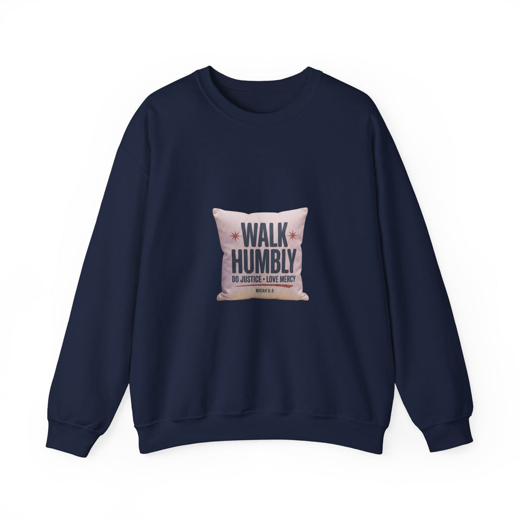 Walk Humbly Crewneck Sweatshirt | Christian Streetwear, Vintage Wash Typography