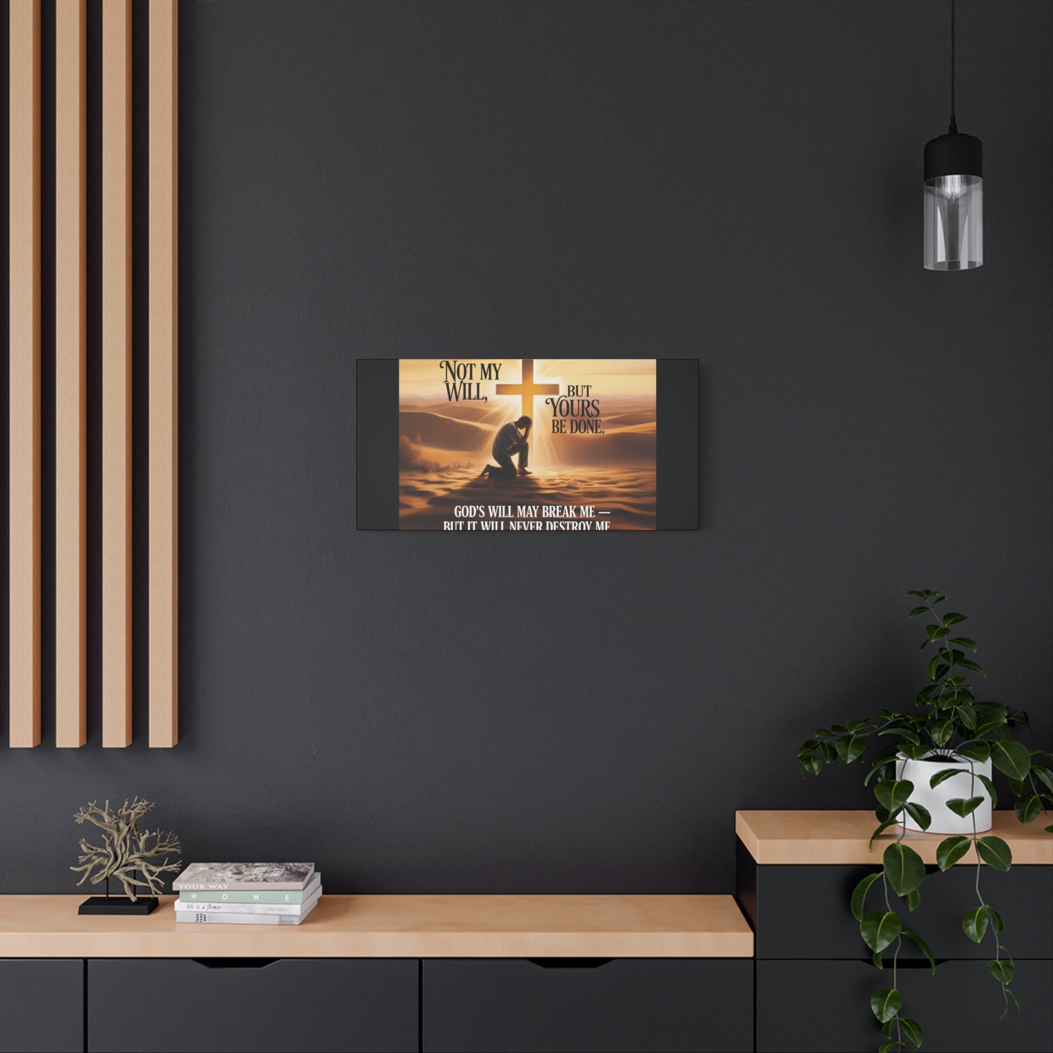 Religious Canvas Wall Art – "Not My Will, But Yours Be Done" Inspirational Christian Print