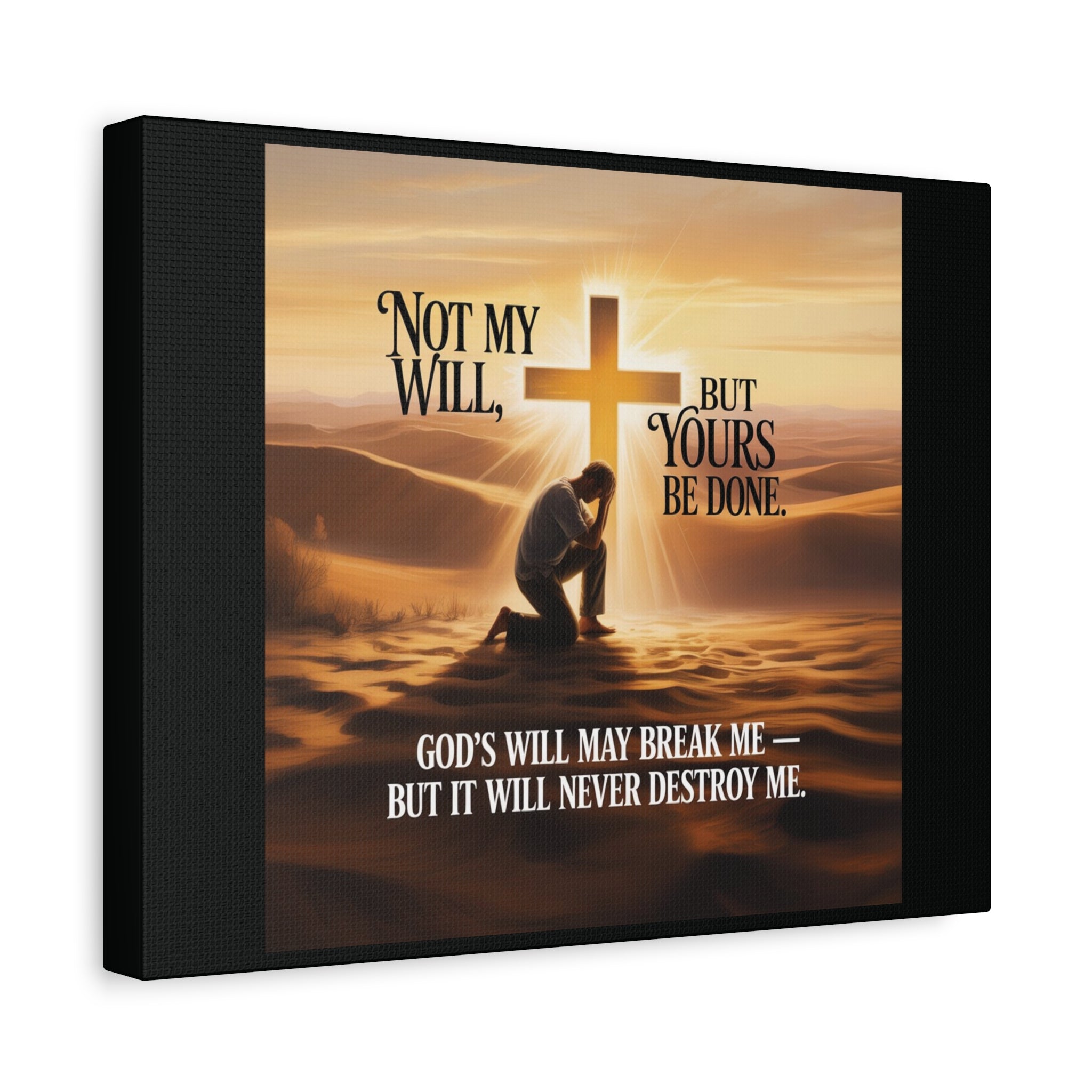 Religious Canvas Wall Art – "Not My Will, But Yours Be Done" Inspirational Christian Print