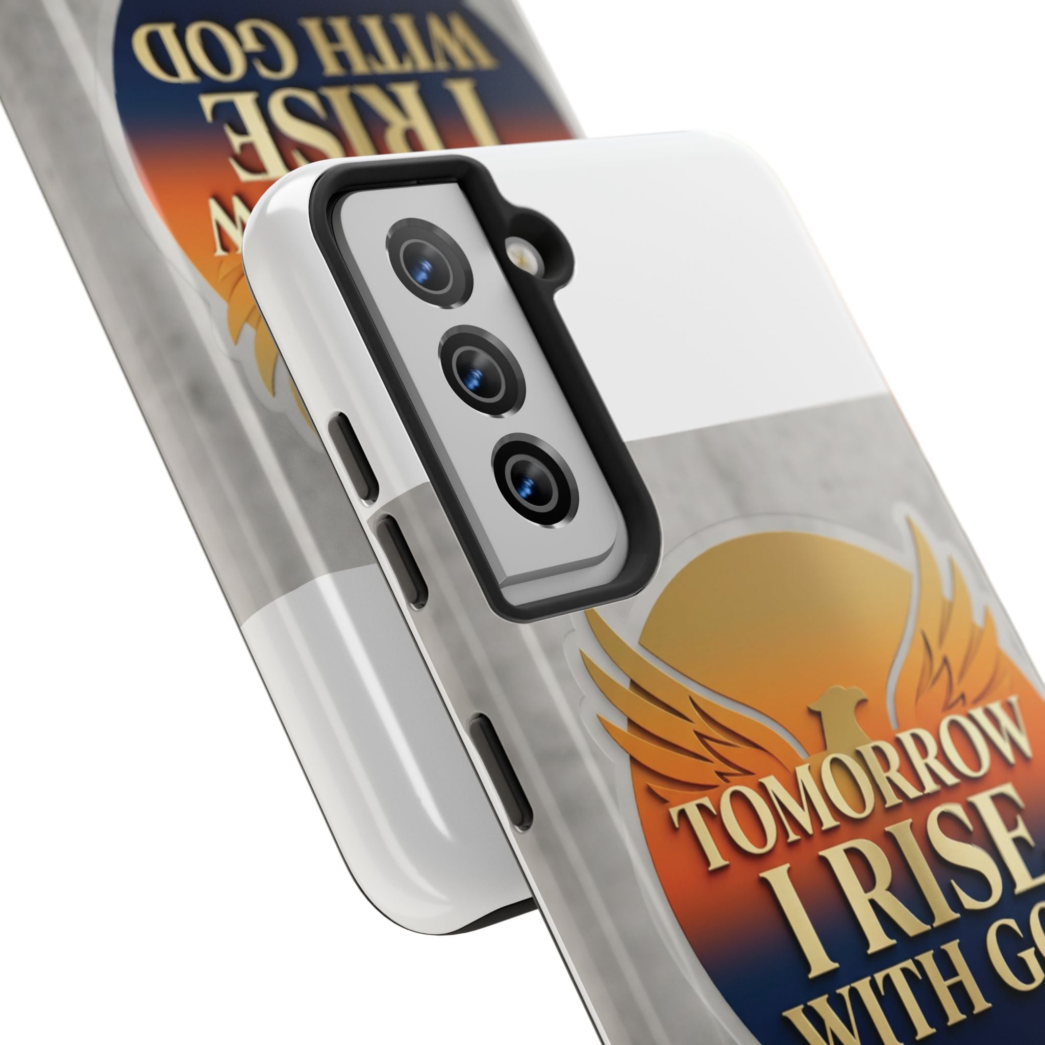 Tough Phone Case — "Tomorrow I Rise With God" Inspirational Christian Phone Cover
